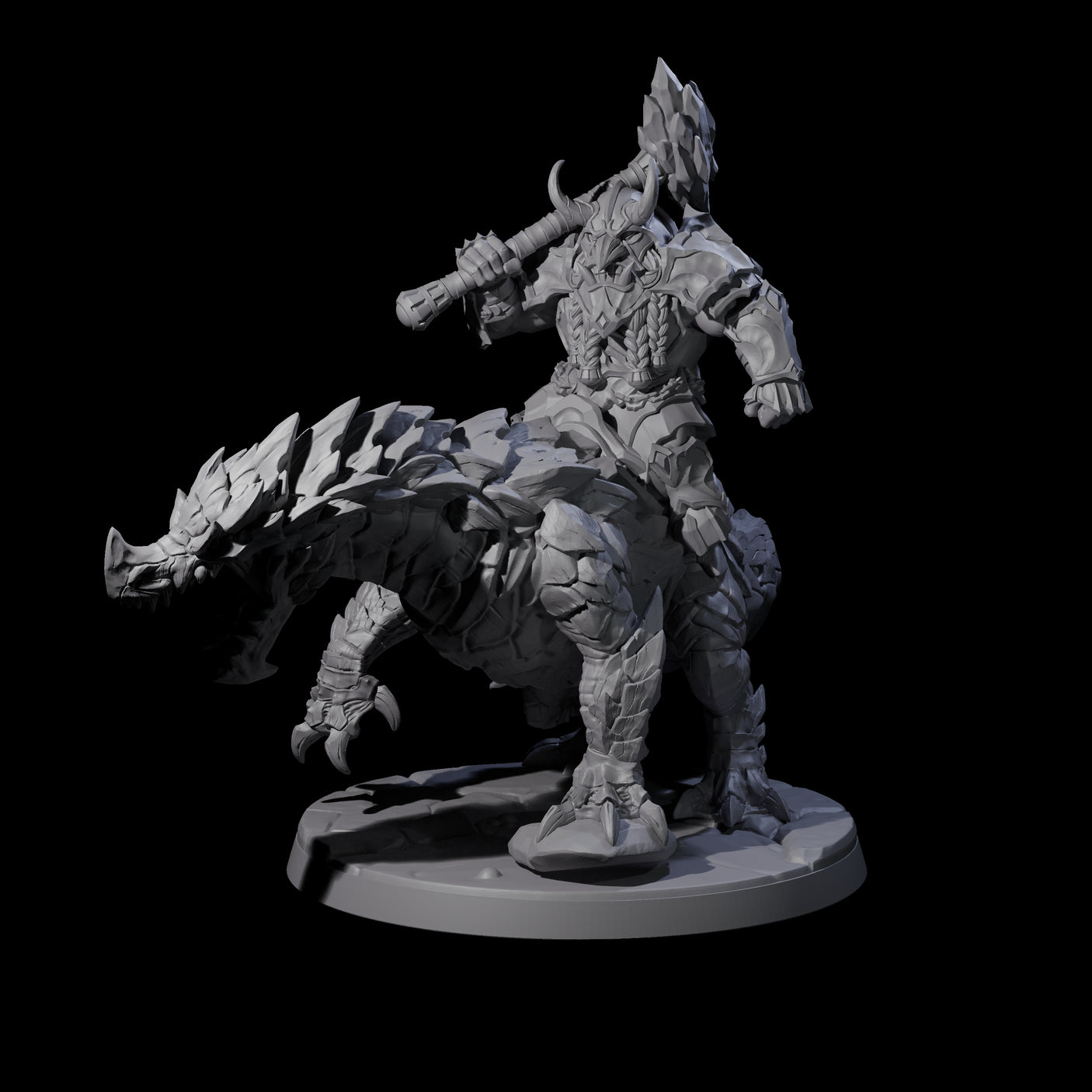 Four Surprise Dwarf Drake Riders Miniature for Dungeons and Dragons, Pathfinder or other TTRPGs
