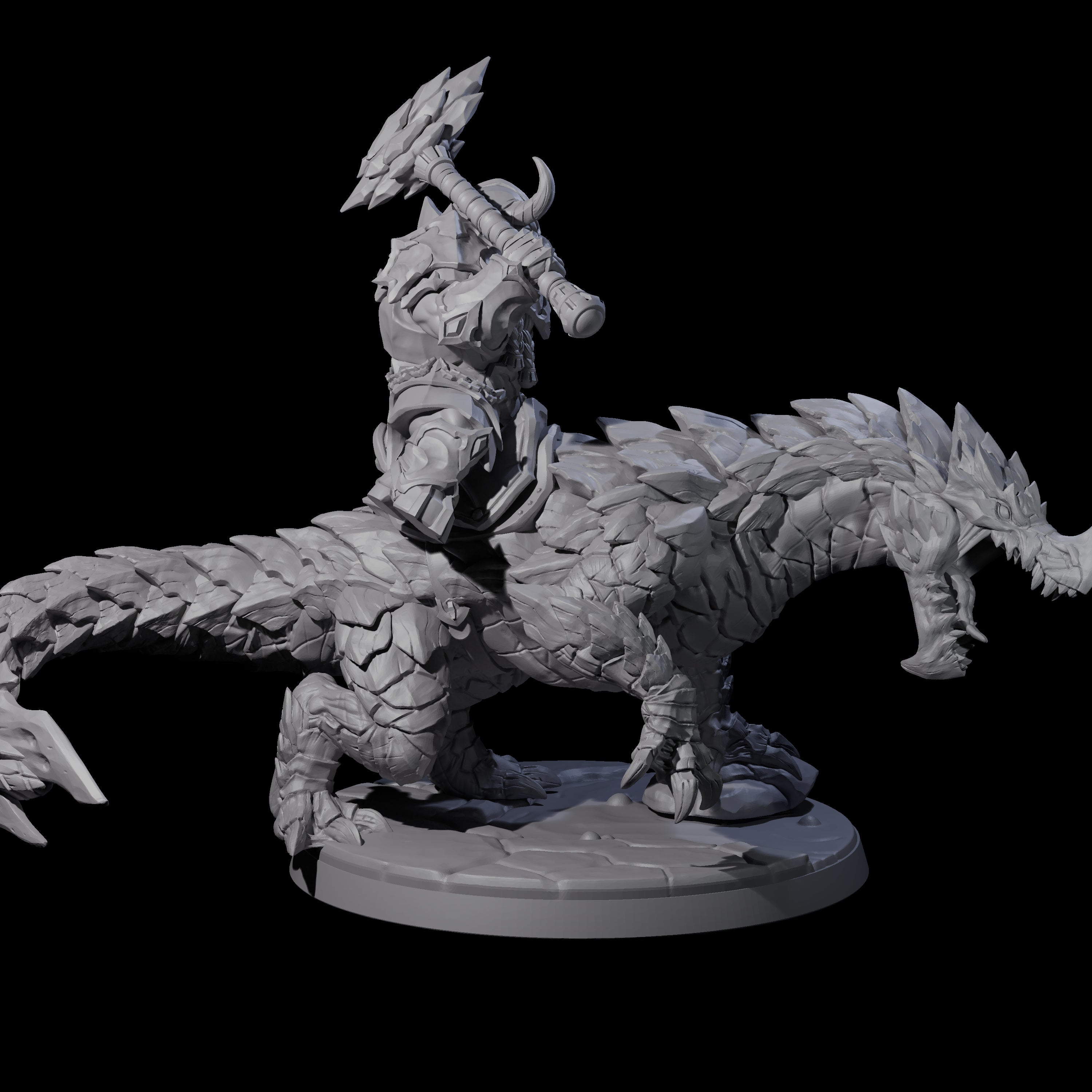 Four Surprise Dwarf Drake Riders Miniature for Dungeons and Dragons, Pathfinder or other TTRPGs