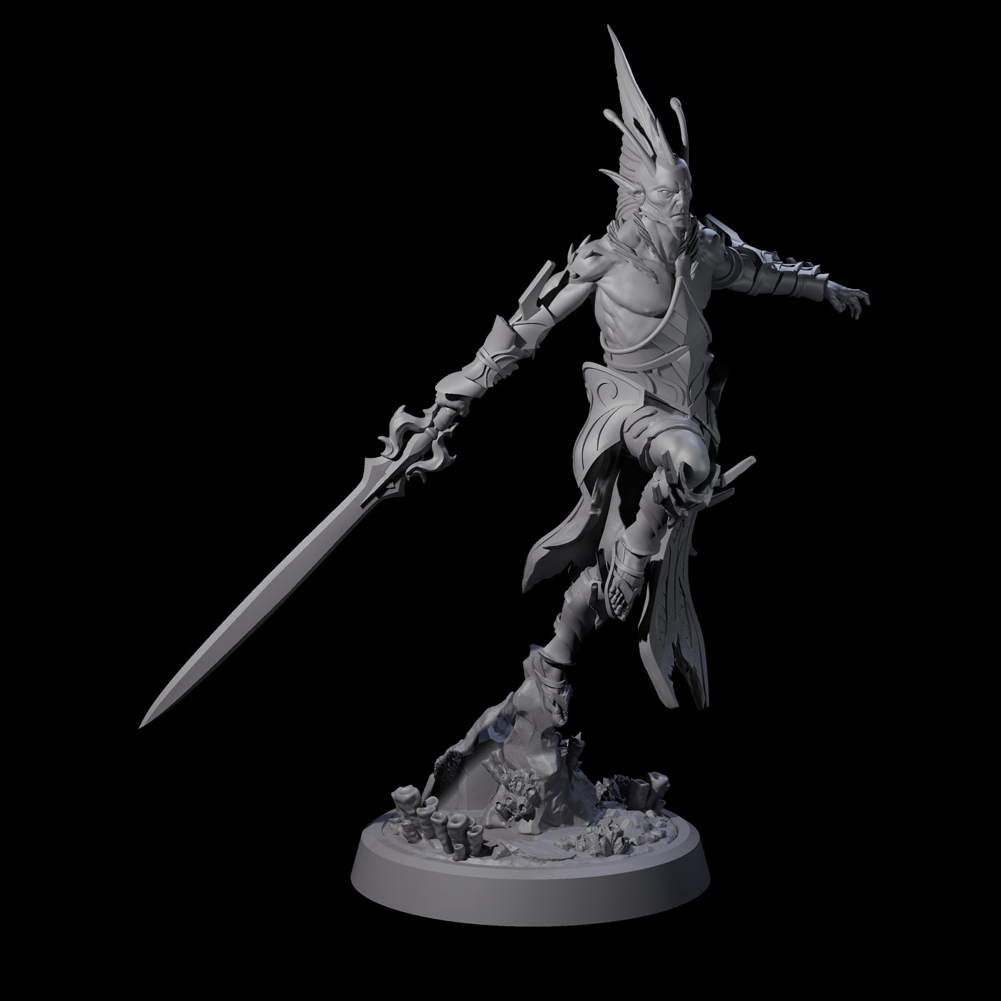 Four Swinging Abyssal Myrmidons Miniature for Dungeons and Dragons, Pathfinder or other TTRPGs