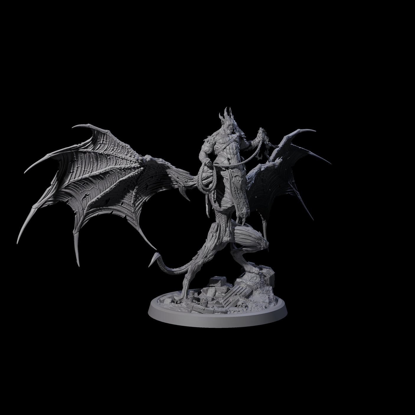 Four Swinging Bat-Like Cambions Miniature for Dungeons and Dragons, Pathfinder or other TTRPGs