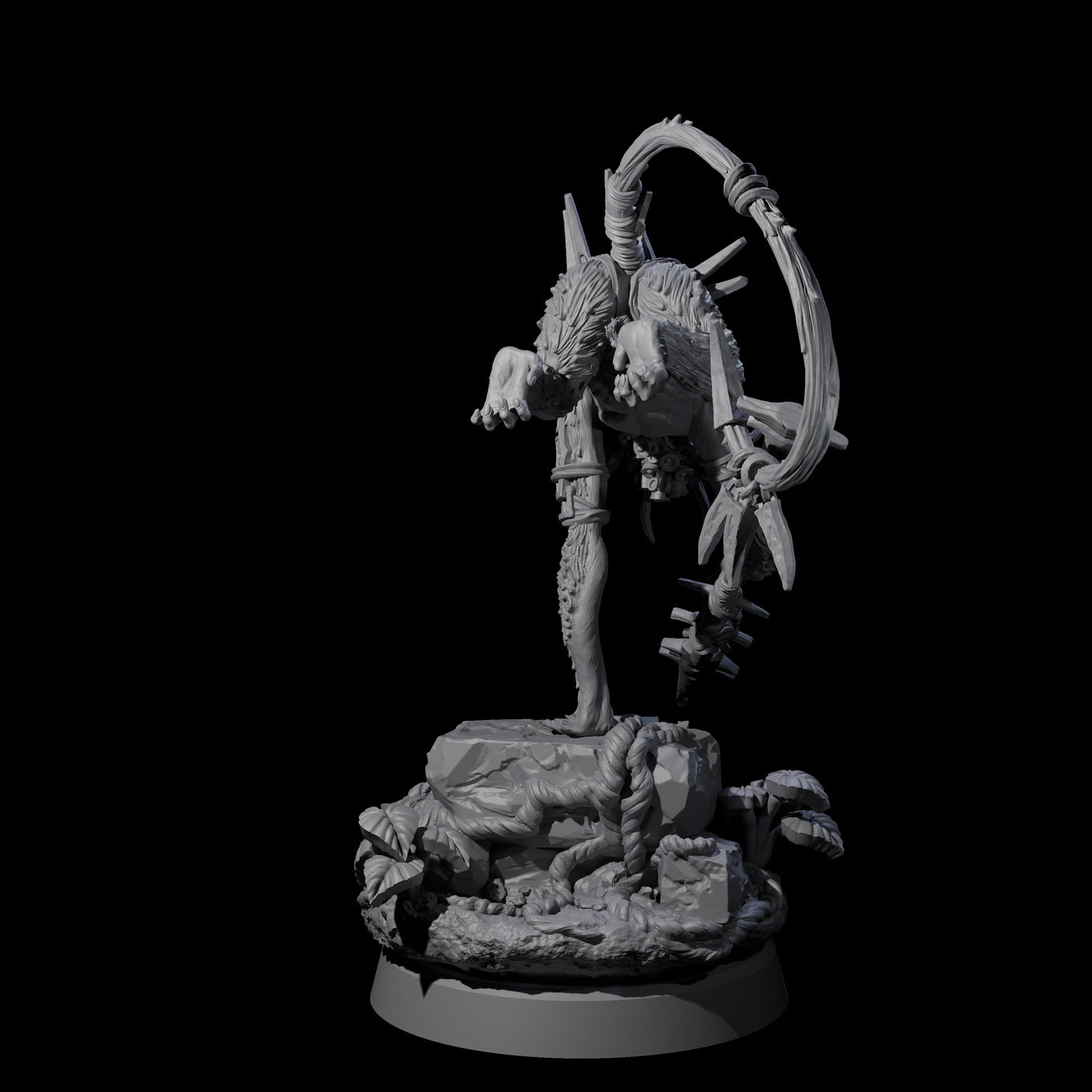 Four Swinging Hazodee Shamans Miniature for Dungeons and Dragons, Pathfinder or other TTRPGs
