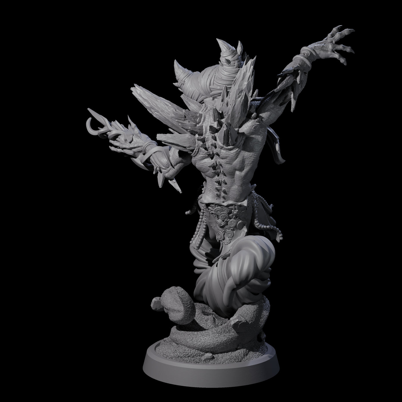 Four Swirling Efreeti Miniature for Dungeons and Dragons, Pathfinder or other TTRPGs