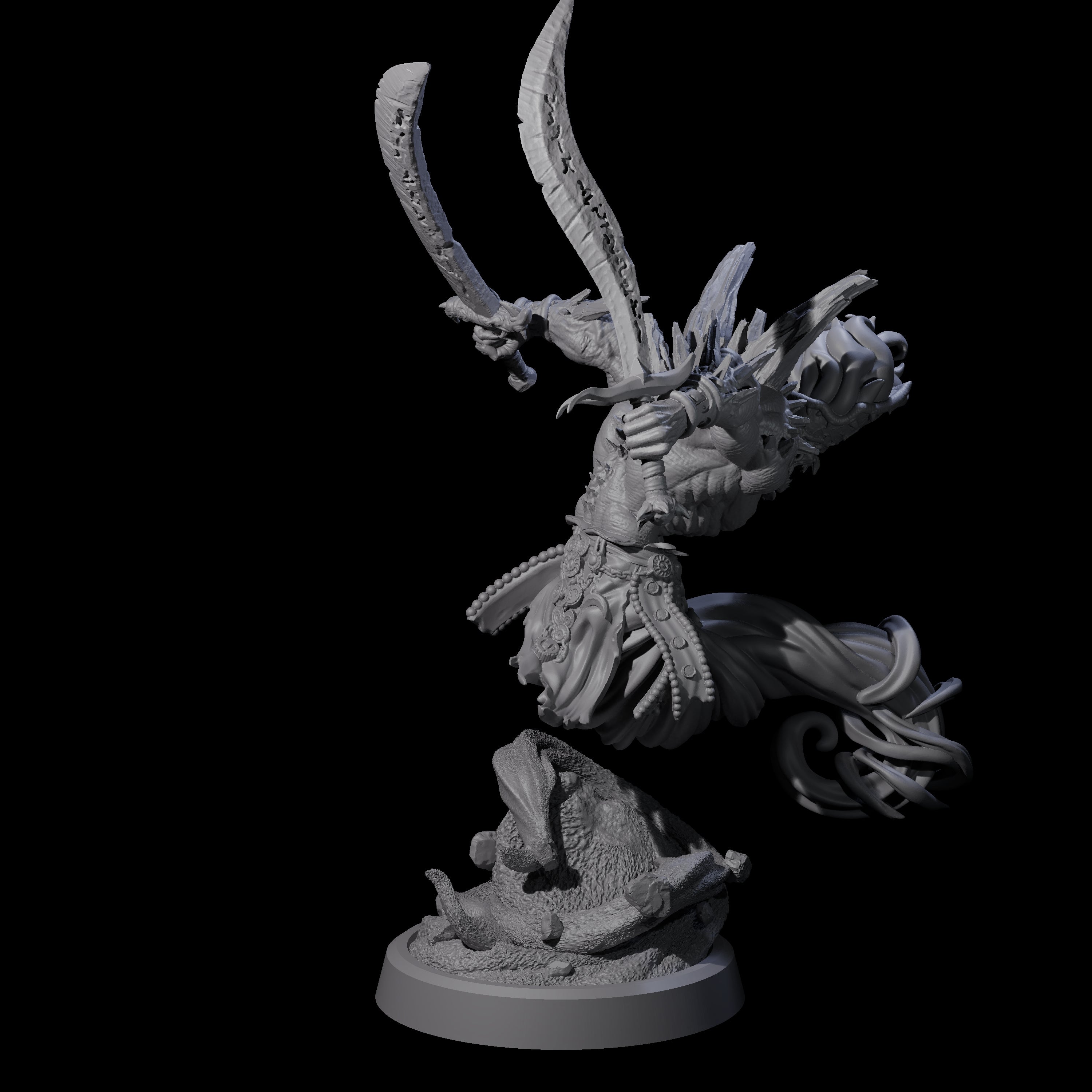 Four Swirling Efreeti Miniature for Dungeons and Dragons, Pathfinder or other TTRPGs