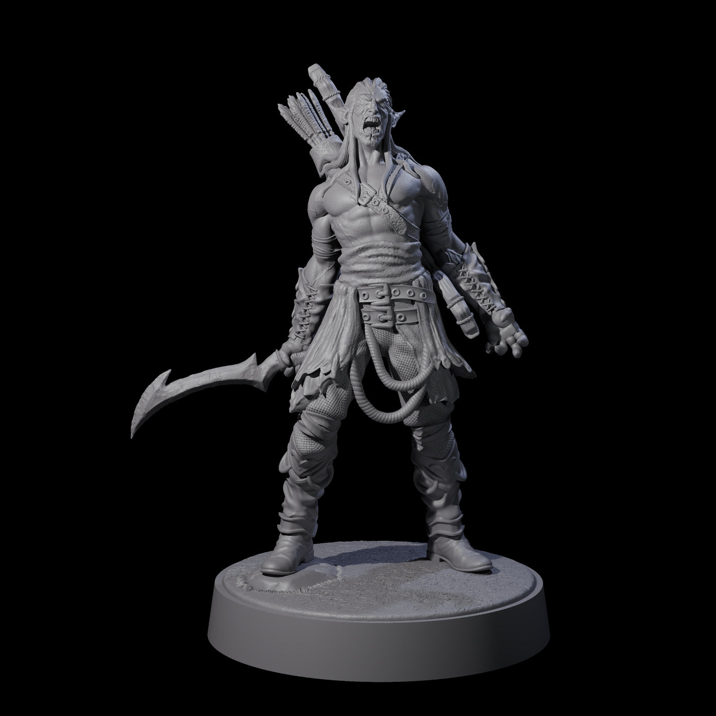 Four Tormented Eyeless Drow Miniature for Dungeons and Dragons, Pathfinder or other TTRPGs
