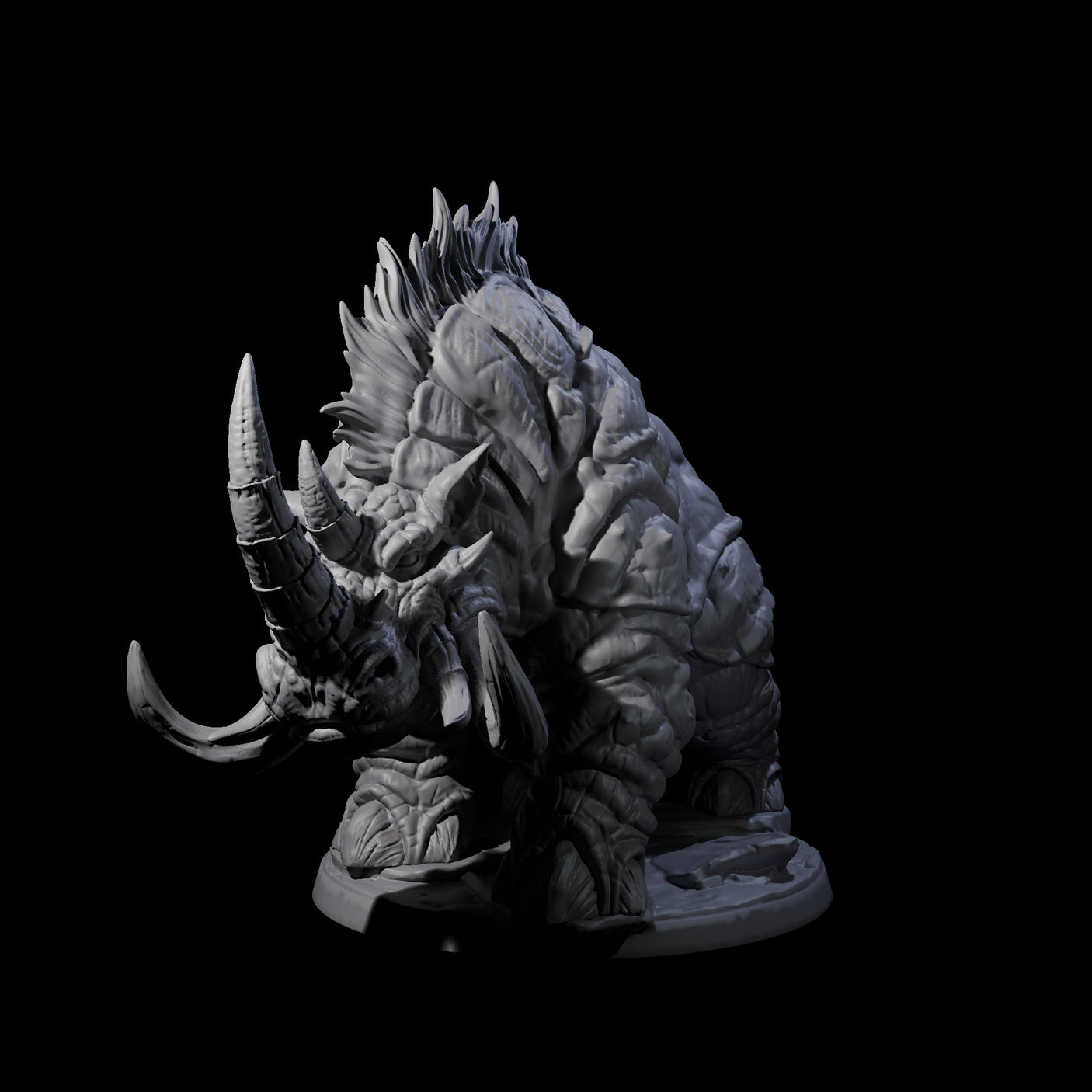 Four Tundra Rhinos Miniature for Dungeons and Dragons, Pathfinder or other TTRPGs