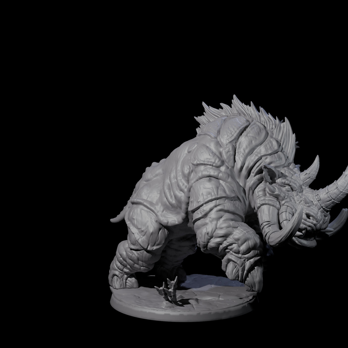 Four Tundra Rhinos Miniature for Dungeons and Dragons, Pathfinder or other TTRPGs