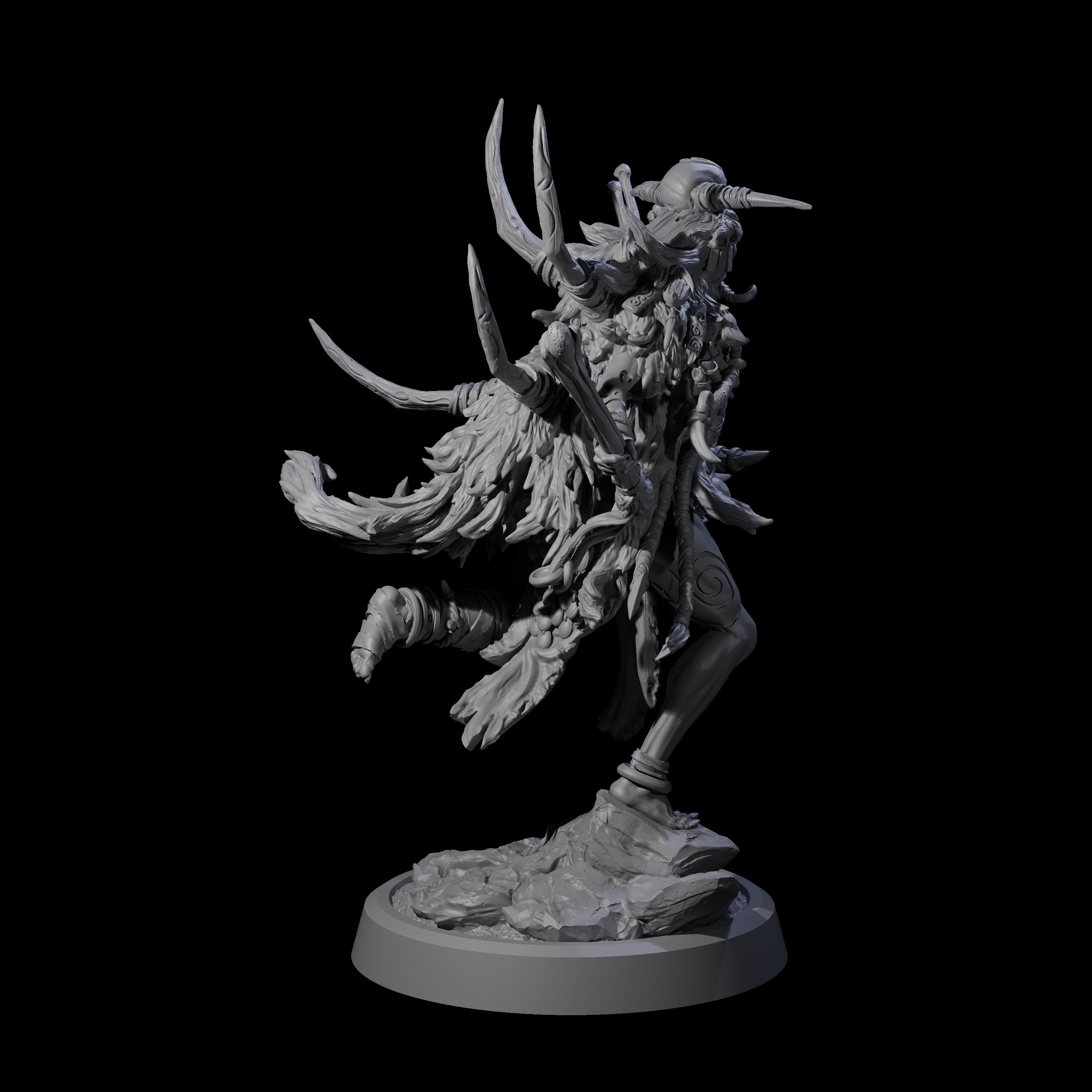 Four Tusked Goblin Shamans Miniature for Dungeons and Dragons, Pathfinder or other TTRPGs