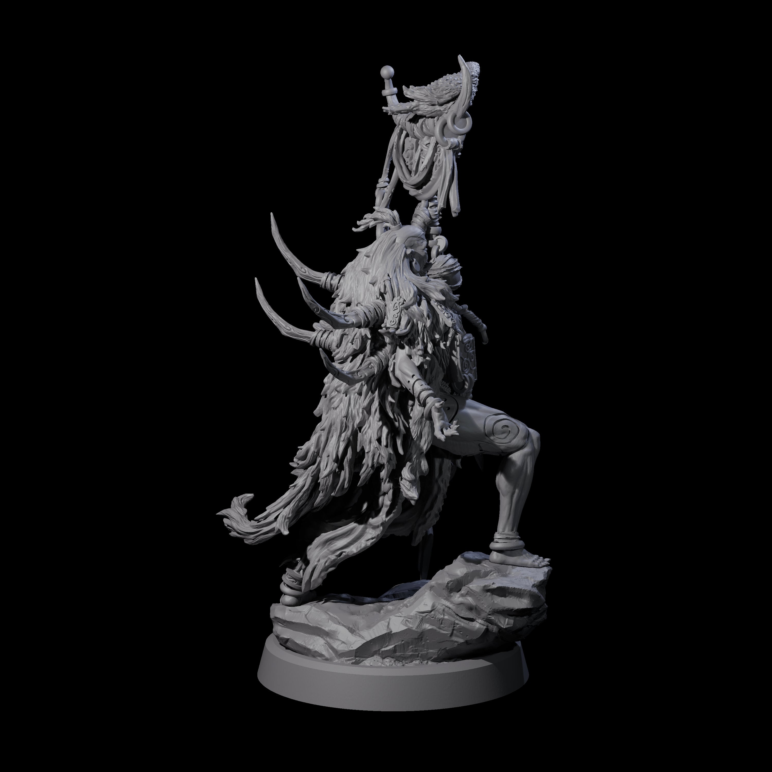 Four Tusked Goblin Shamans Miniature for Dungeons and Dragons, Pathfinder or other TTRPGs