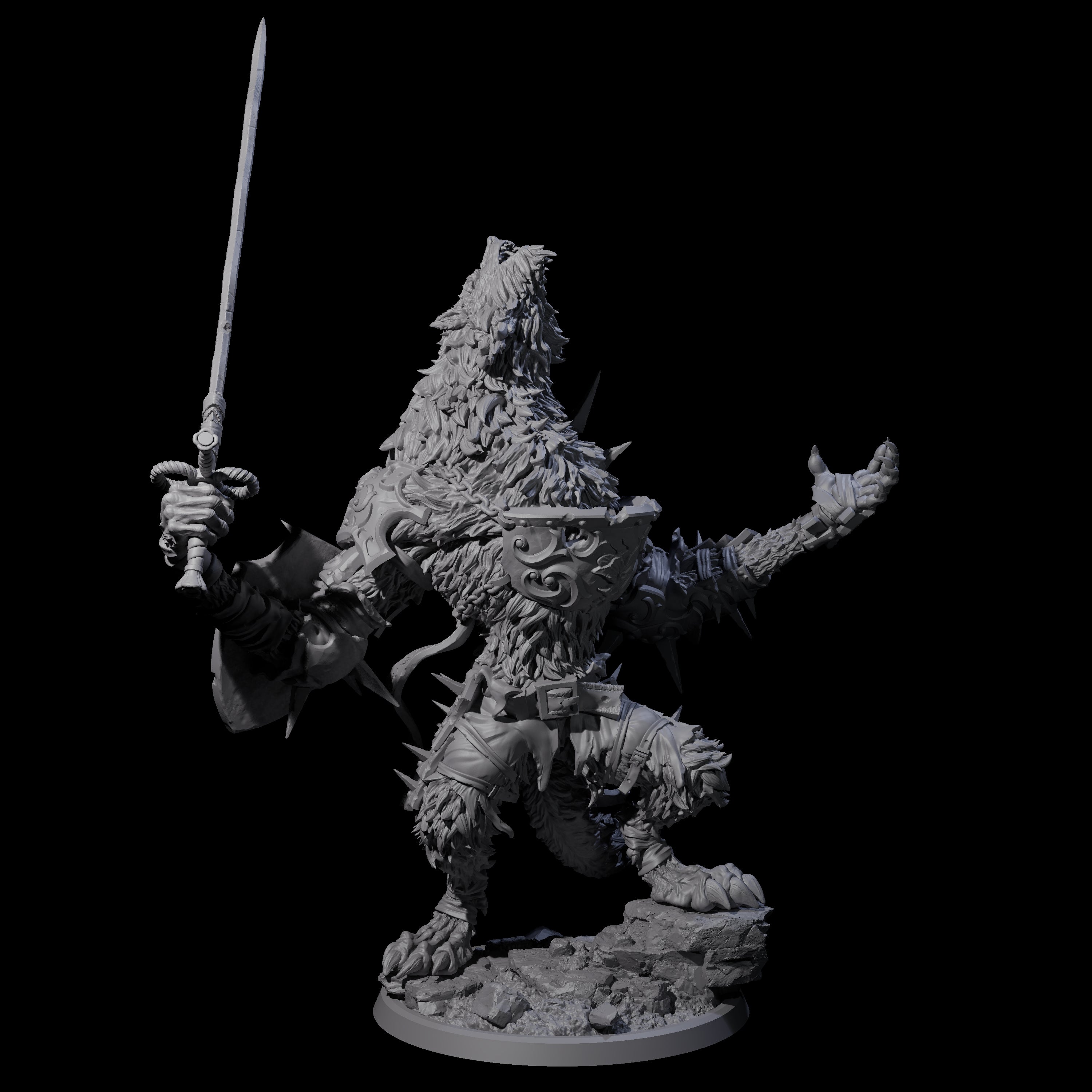 Four Uncontrolable Werewolves Miniature for Dungeons and Dragons, Pathfinder or other TTRPGs