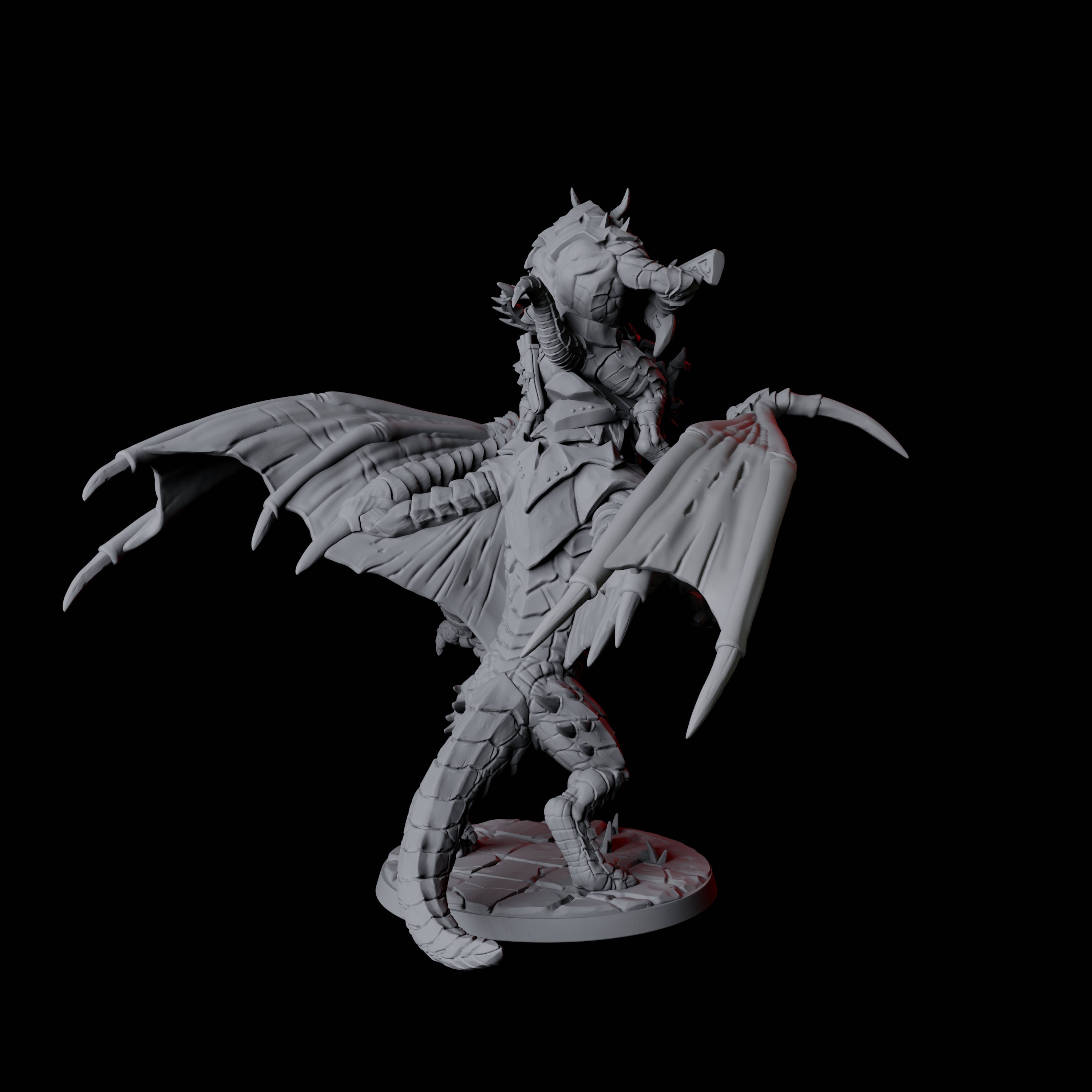 Four Valiant Dragonborn Warriors Riding Dragons Miniature for Dungeons and Dragons, Pathfinder or other TTRPGs