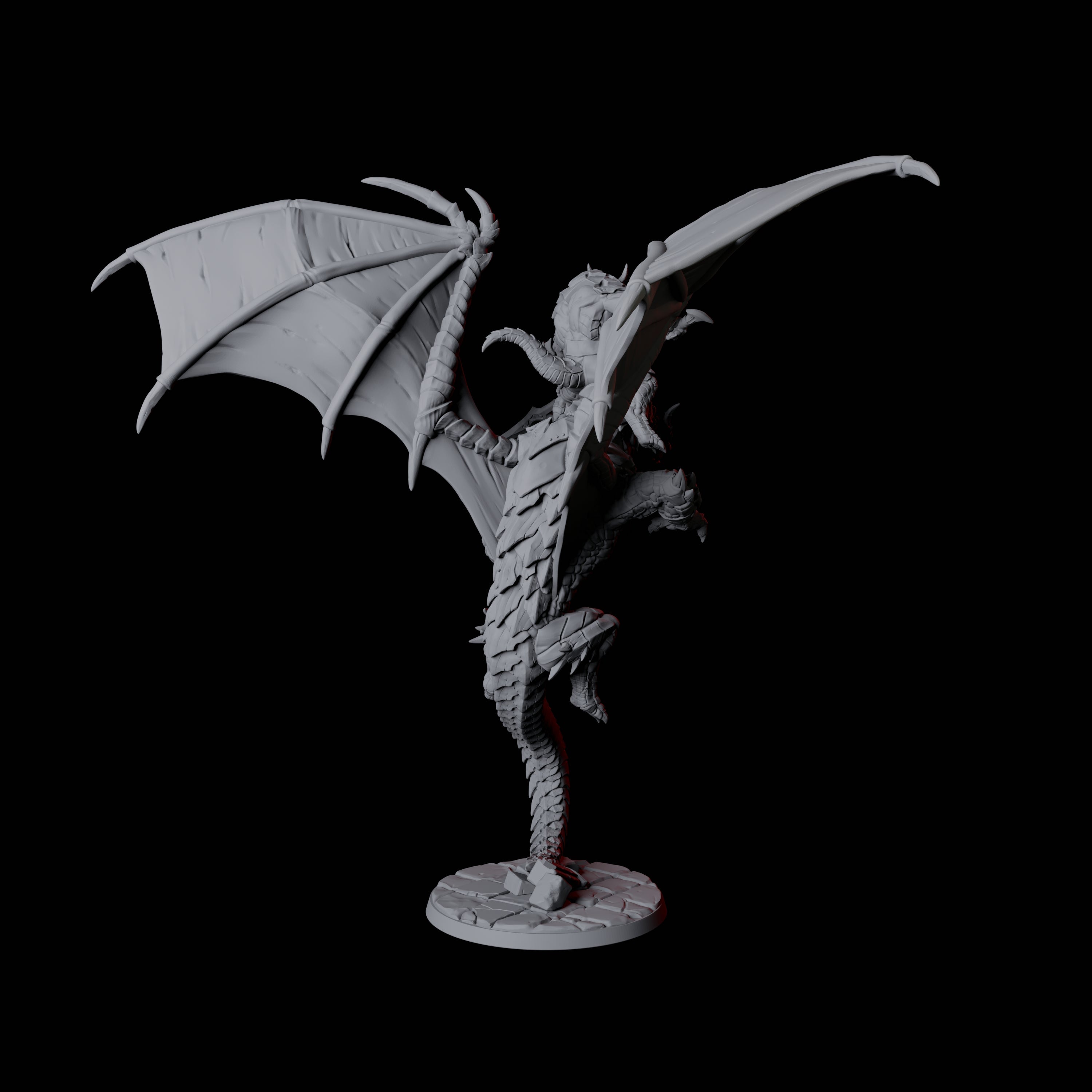 Four Valiant Dragonborn Warriors Riding Dragons Miniature for Dungeons and Dragons, Pathfinder or other TTRPGs