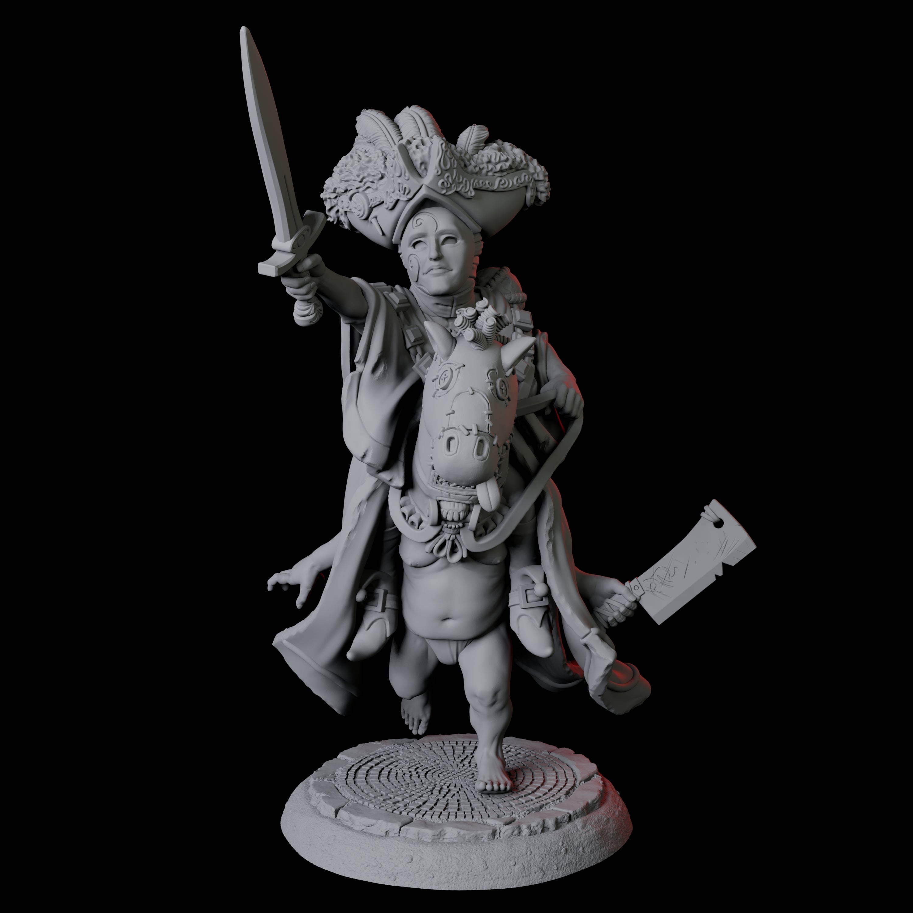 Four Weird Halfling Jester Pairs Miniature for Dungeons and Dragons, Pathfinder or other TTRPGs