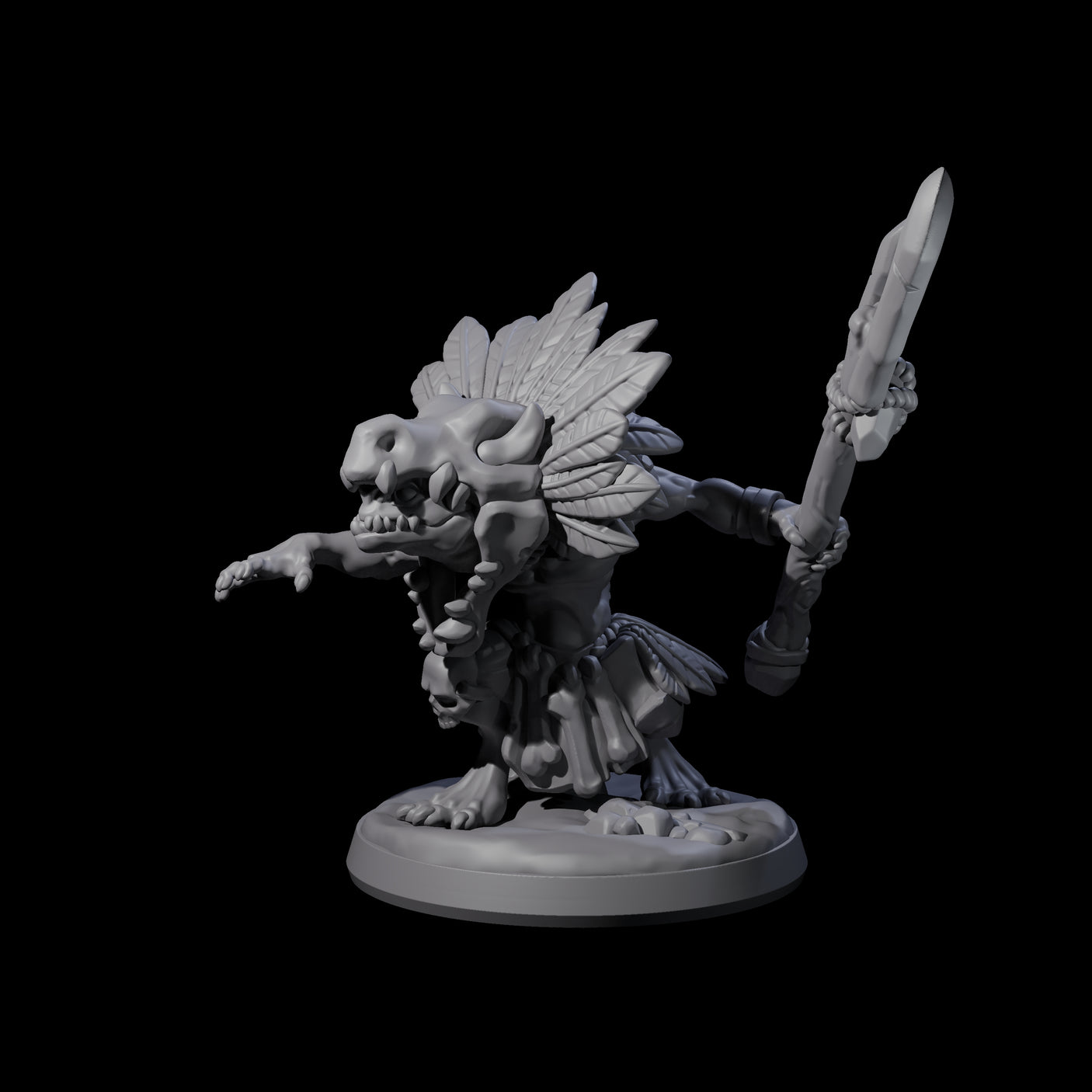 Four Wild Raging Kobolds Miniature for Dungeons and Dragons, Pathfinder or other TTRPGs