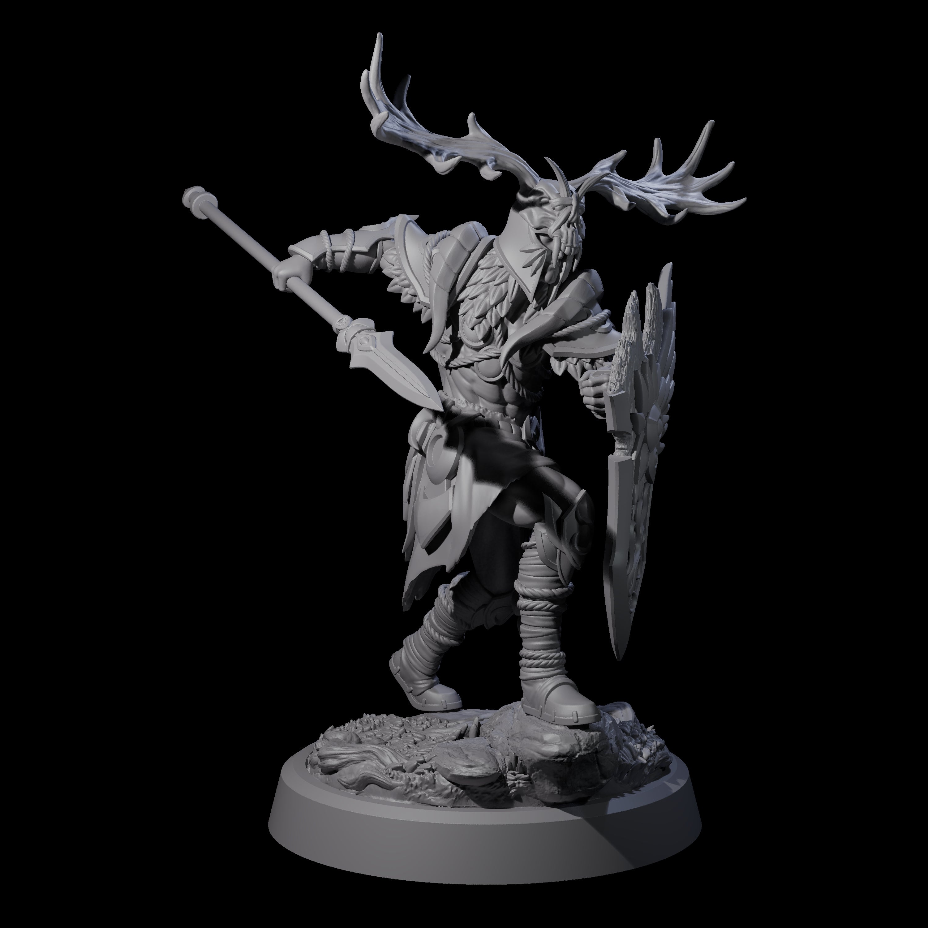 Four Woodland Armoured Elf Fighters Miniature for Dungeons and Dragons, Pathfinder or other TTRPGs