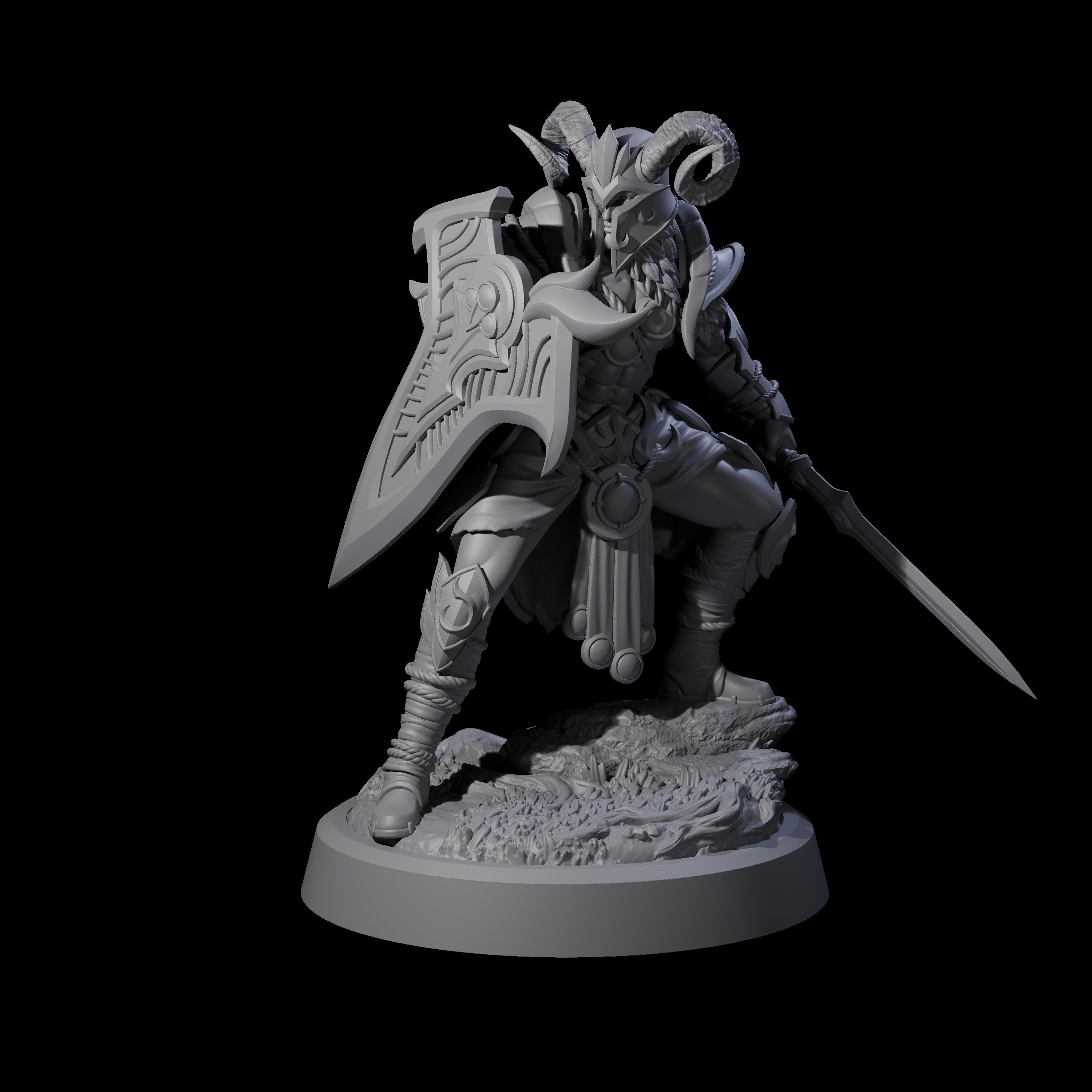 Four Woodland Armoured Elf Fighters Miniature for Dungeons and Dragons, Pathfinder or other TTRPGs