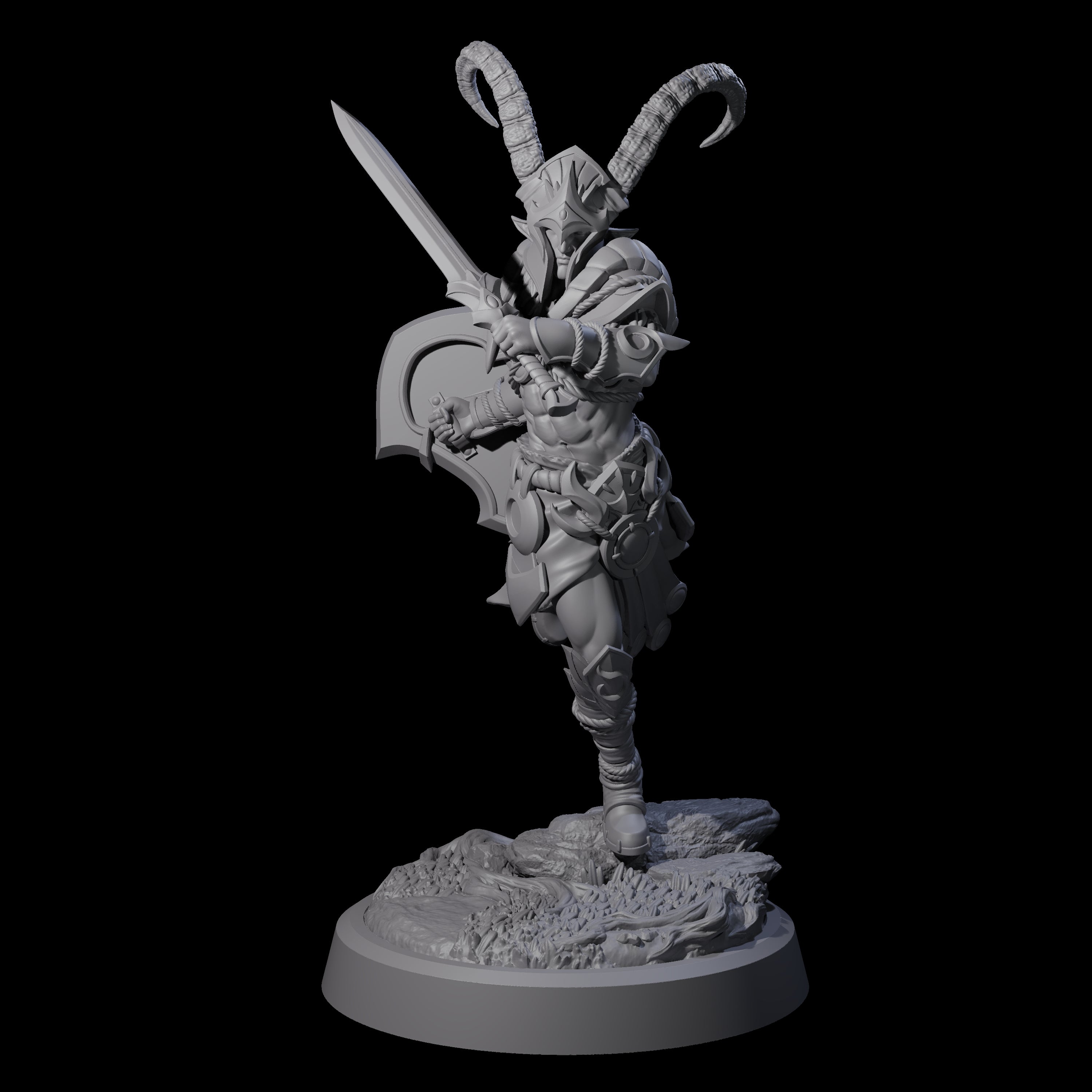 Four Woodland Armoured Elf Fighters Miniature for Dungeons and Dragons, Pathfinder or other TTRPGs