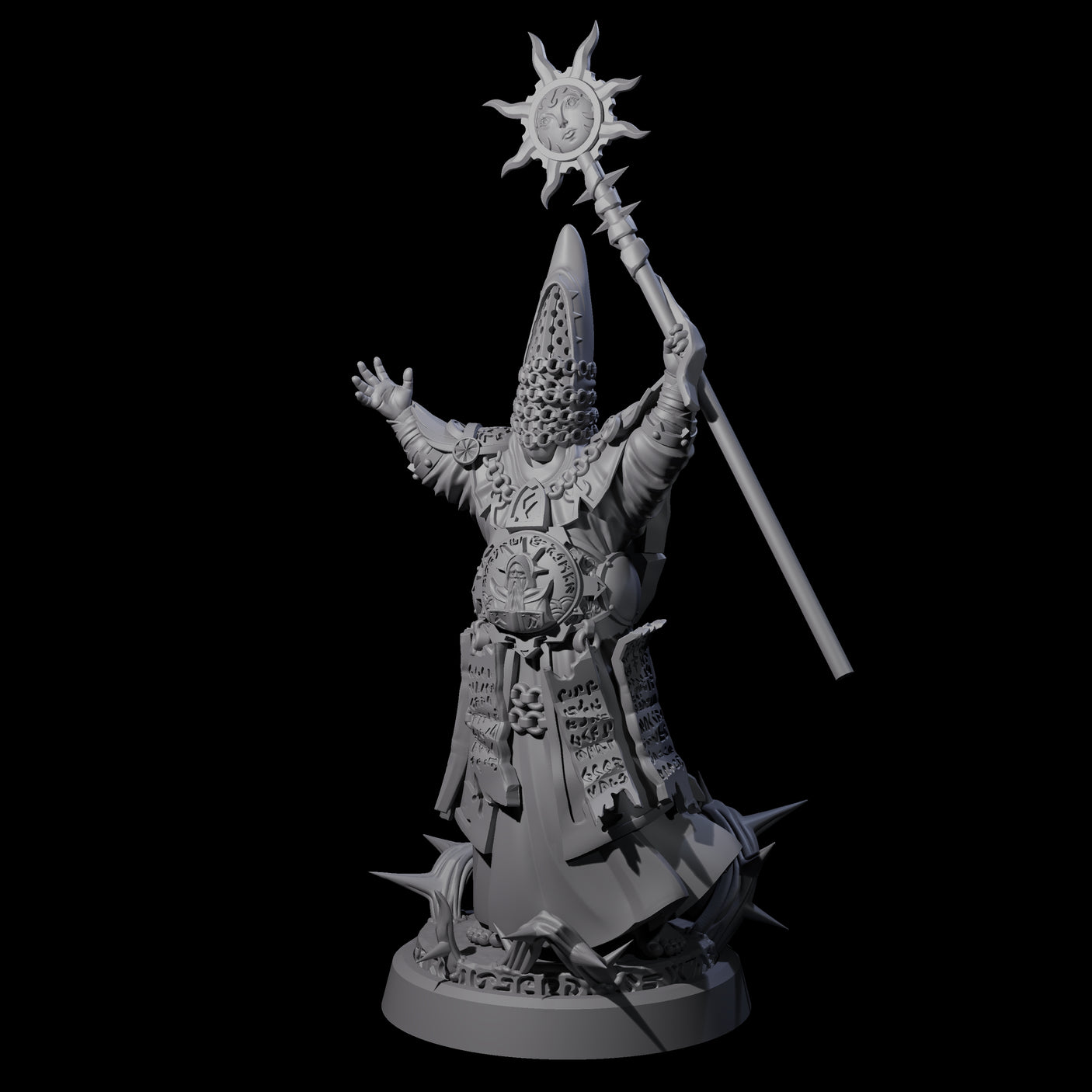 Four Worshipping Masked Clergy Miniature for Dungeons and Dragons, Pathfinder or other TTRPGs