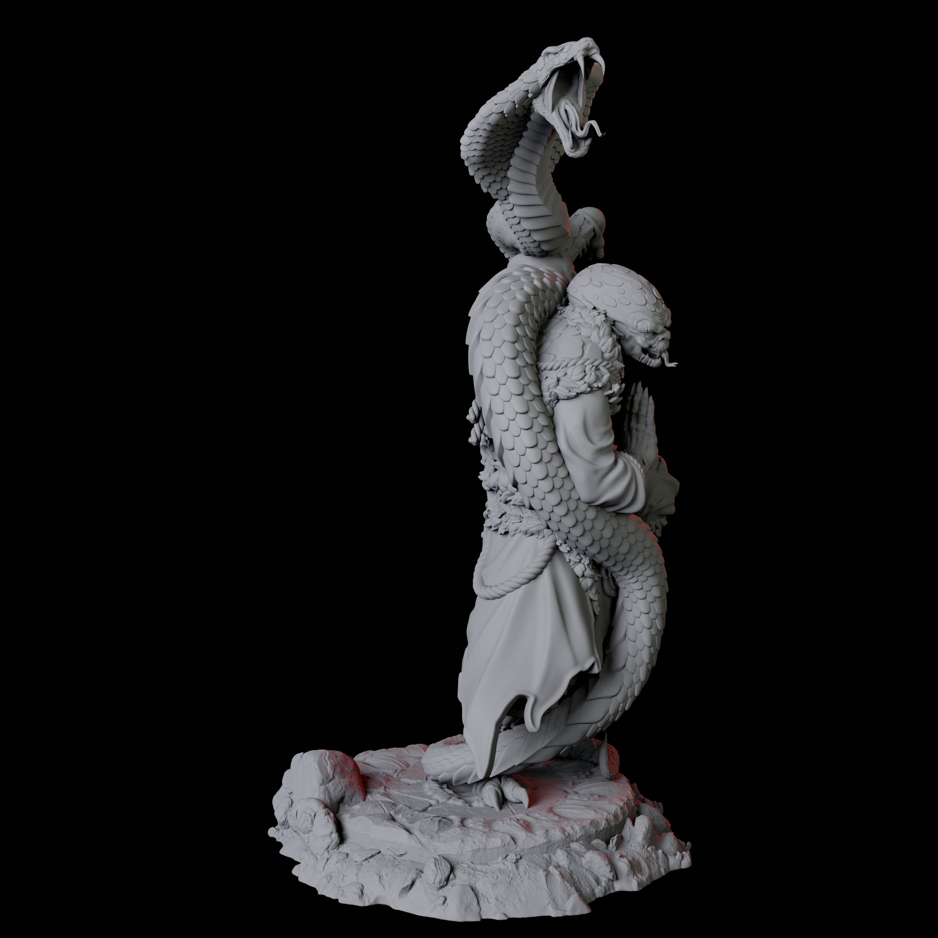 Four Yuan-Ti Snake Charmers Miniature for Dungeons and Dragons, Pathfinder or other TTRPGs