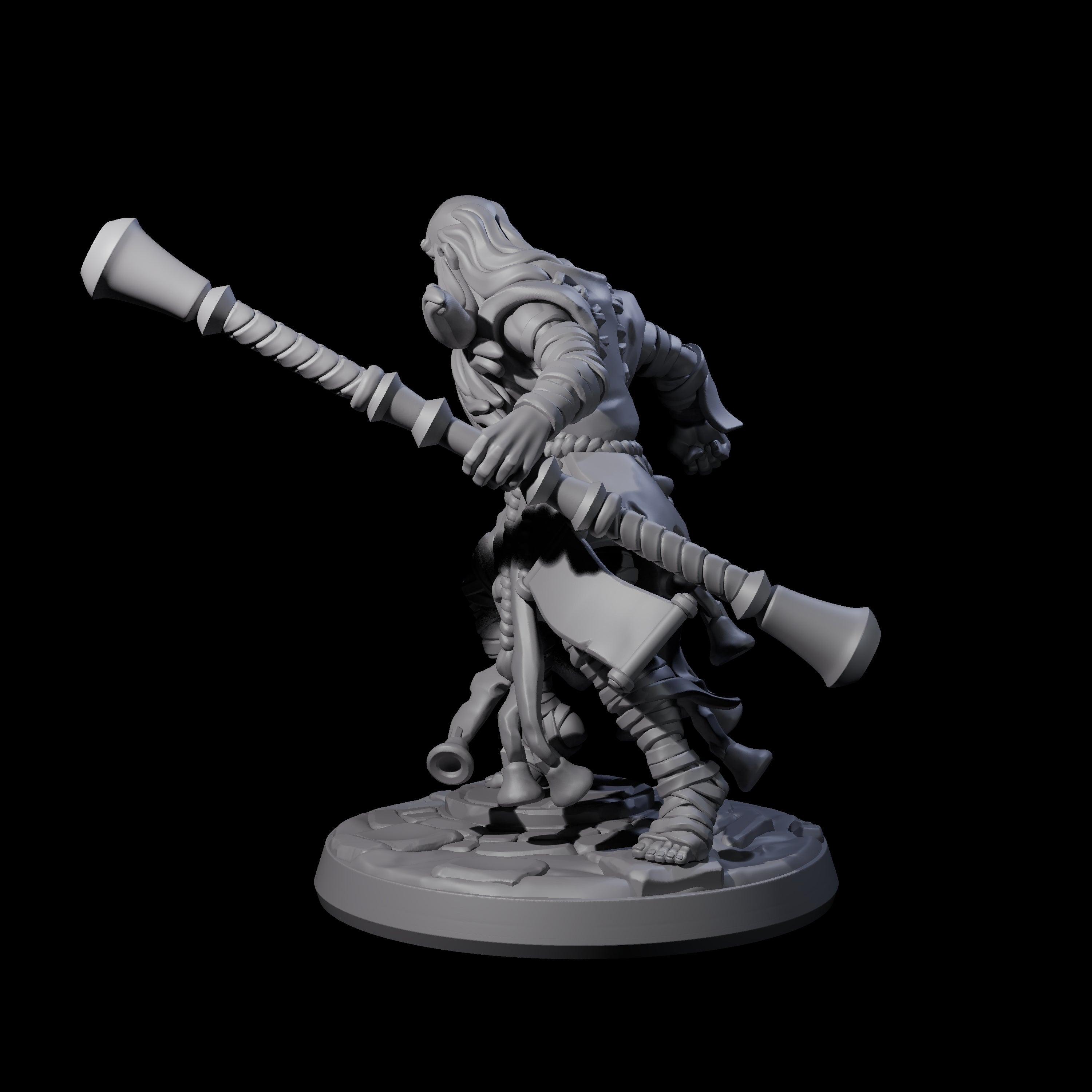 Frenetic Warrior Priest Miniature for Dungeons and Dragons, Pathfinder or other TTRPGs