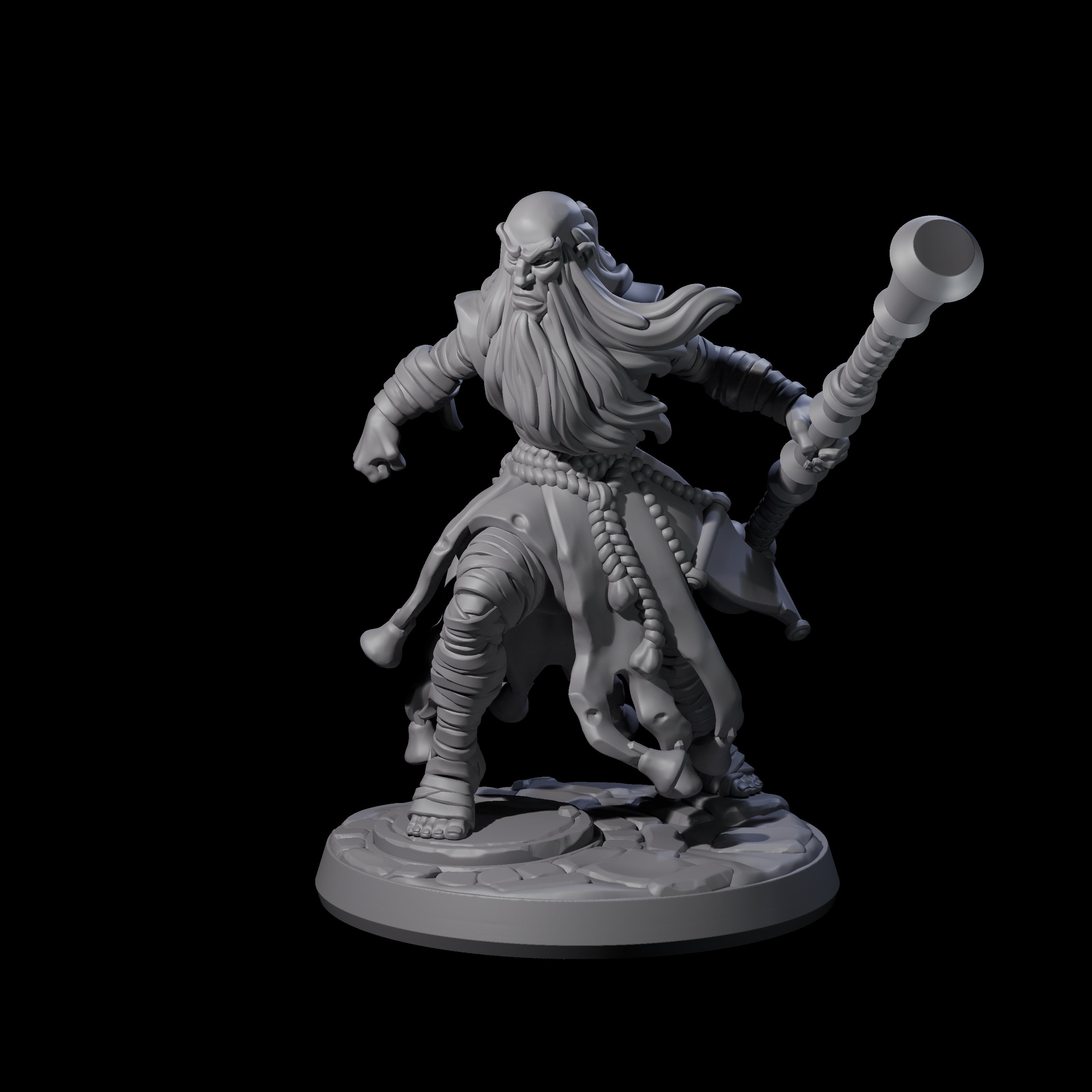Frenetic Warrior Priest Miniature for Dungeons and Dragons, Pathfinder or other TTRPGs