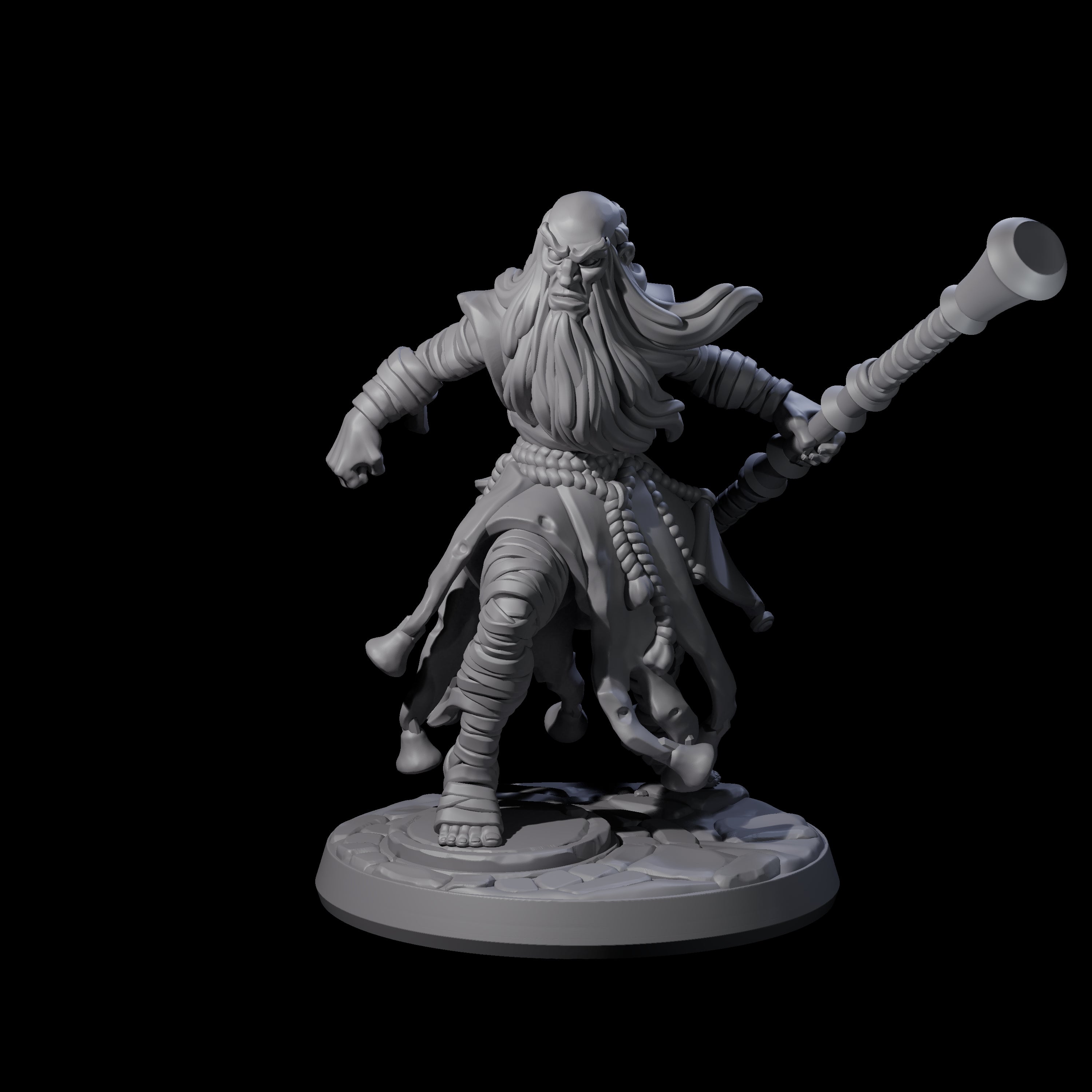Frenetic Warrior Priest Miniature for Dungeons and Dragons, Pathfinder or other TTRPGs