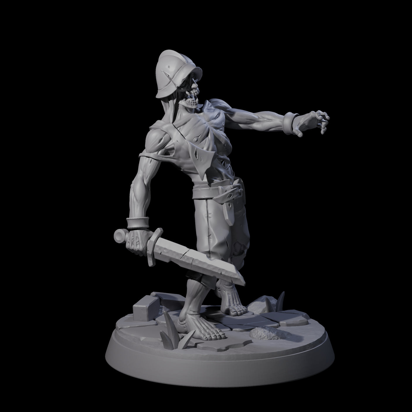Freshly Risen Zombie Soldier A Miniature for Dungeons and Dragons, Pathfinder or other TTRPGs