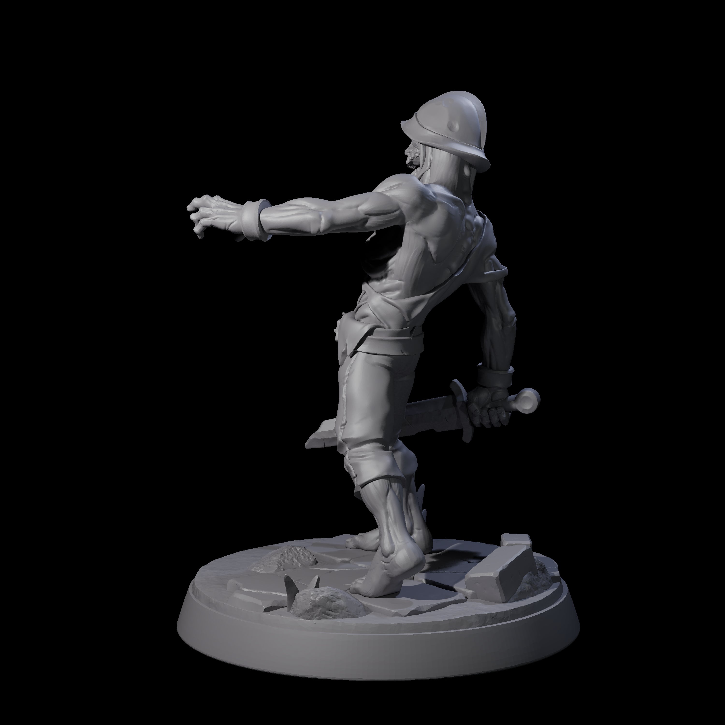 Freshly Risen Zombie Soldier A Miniature for Dungeons and Dragons, Pathfinder or other TTRPGs