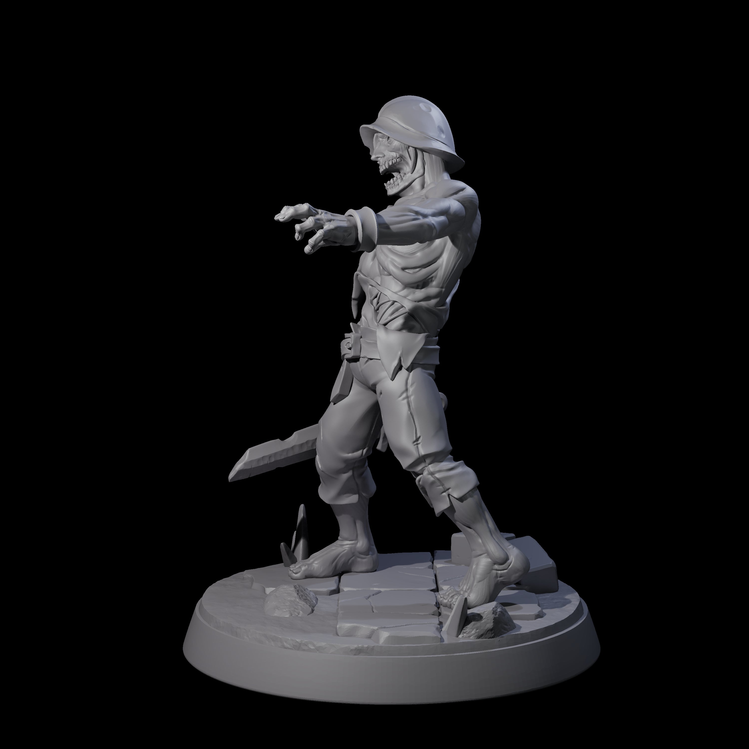 Freshly Risen Zombie Soldier A Miniature for Dungeons and Dragons, Pathfinder or other TTRPGs