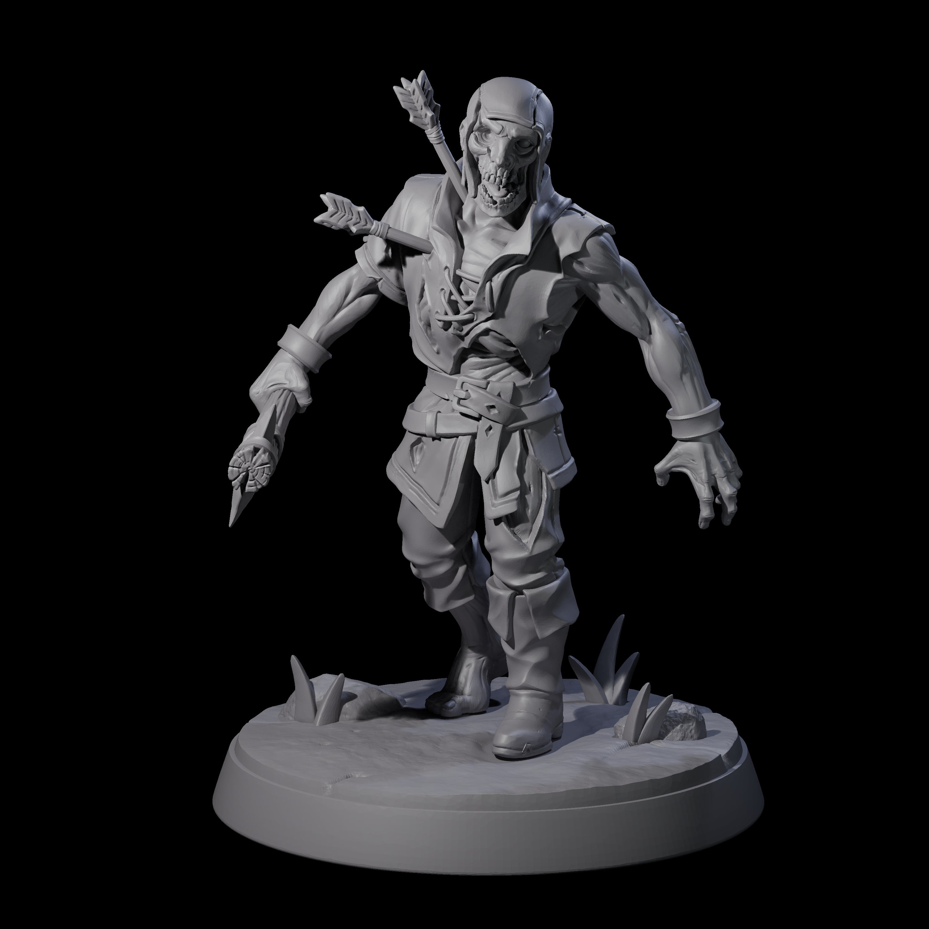 Freshly Risen Zombie Soldier C Miniature for Dungeons and Dragons, Pathfinder or other TTRPGs