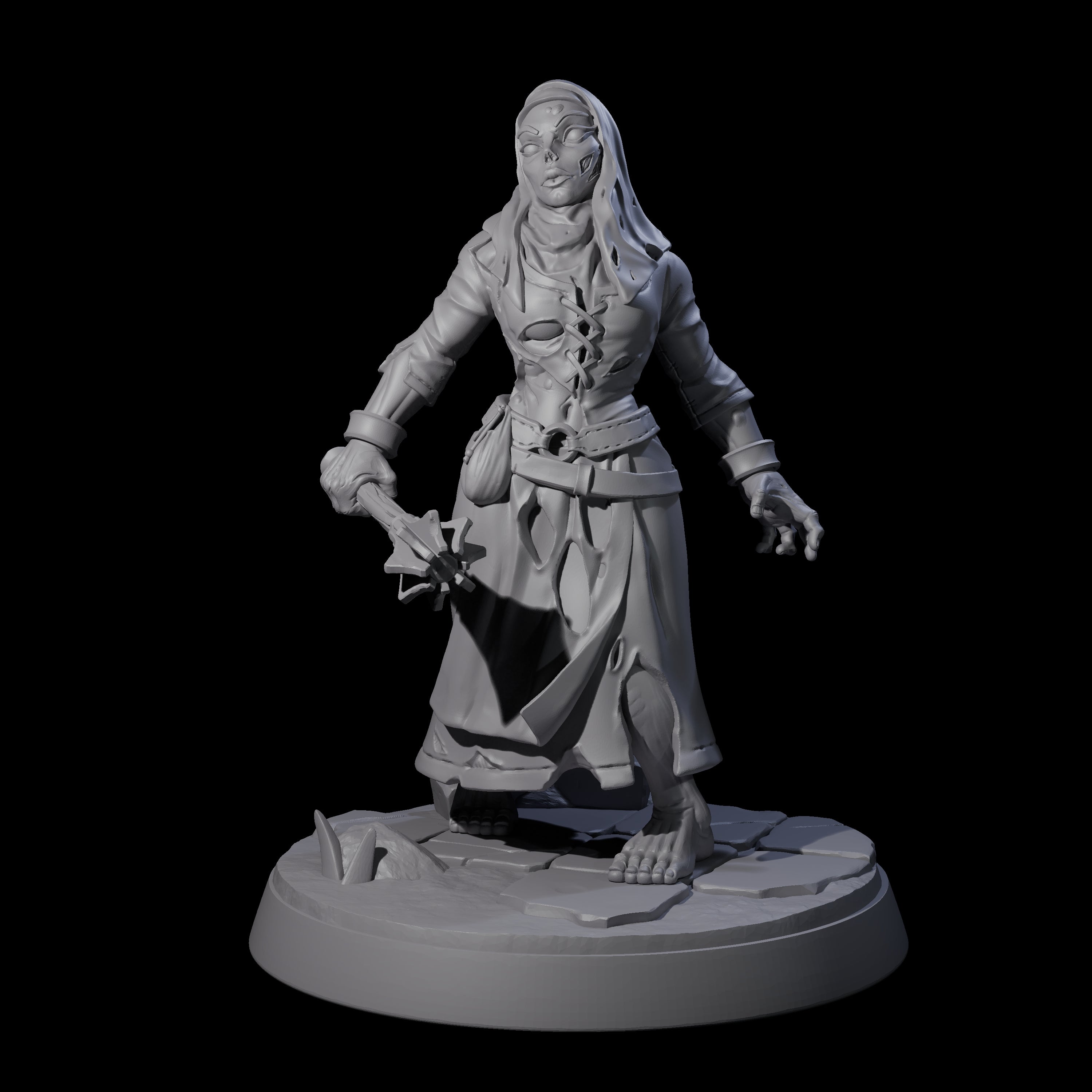 Freshly Risen Zombie Soldier E Miniature for Dungeons and Dragons, Pathfinder or other TTRPGs