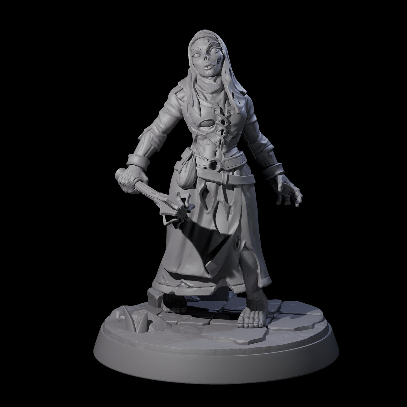 Freshly Risen Zombie Soldier E Miniature for Dungeons and Dragons, Pathfinder or other TTRPGs