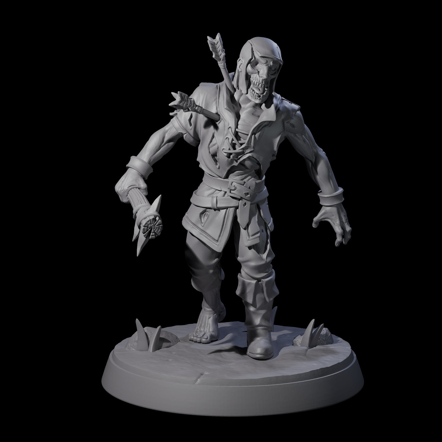 Freshly Risen Zombie Soldiers Miniature for Dungeons and Dragons, Pathfinder or other TTRPGs