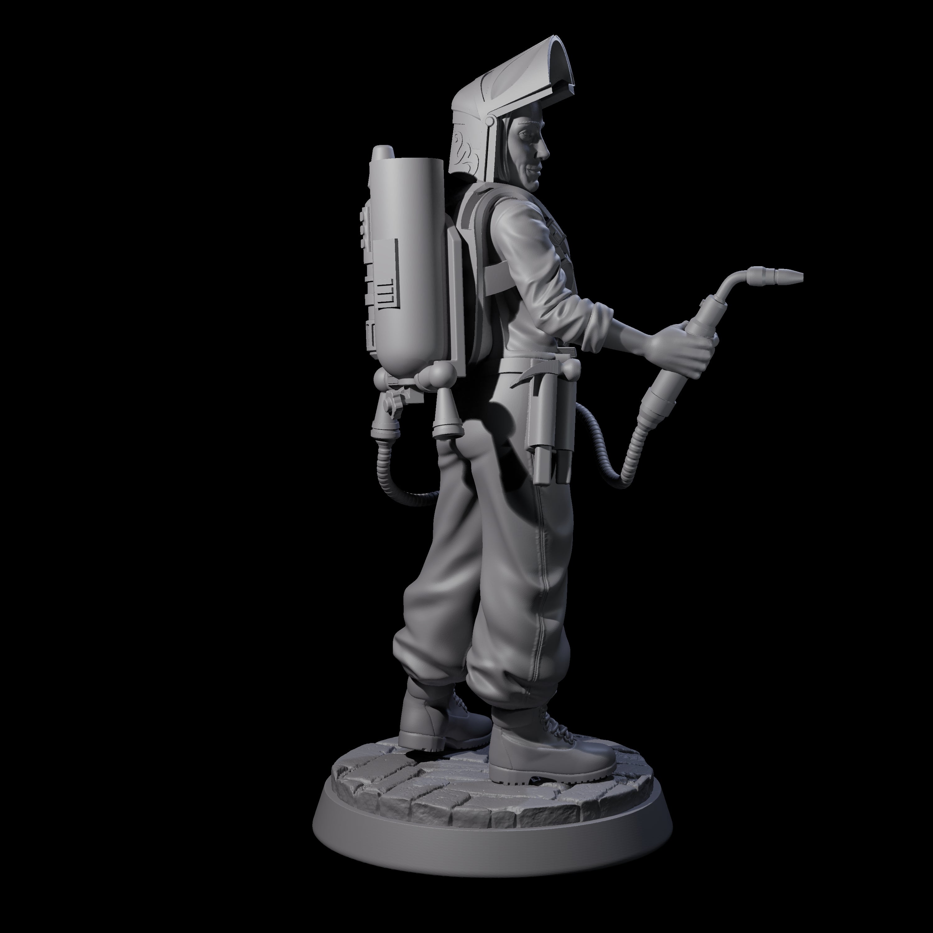Friendly Welder Miniature for Dungeons and Dragons, Pathfinder or other TTRPGs