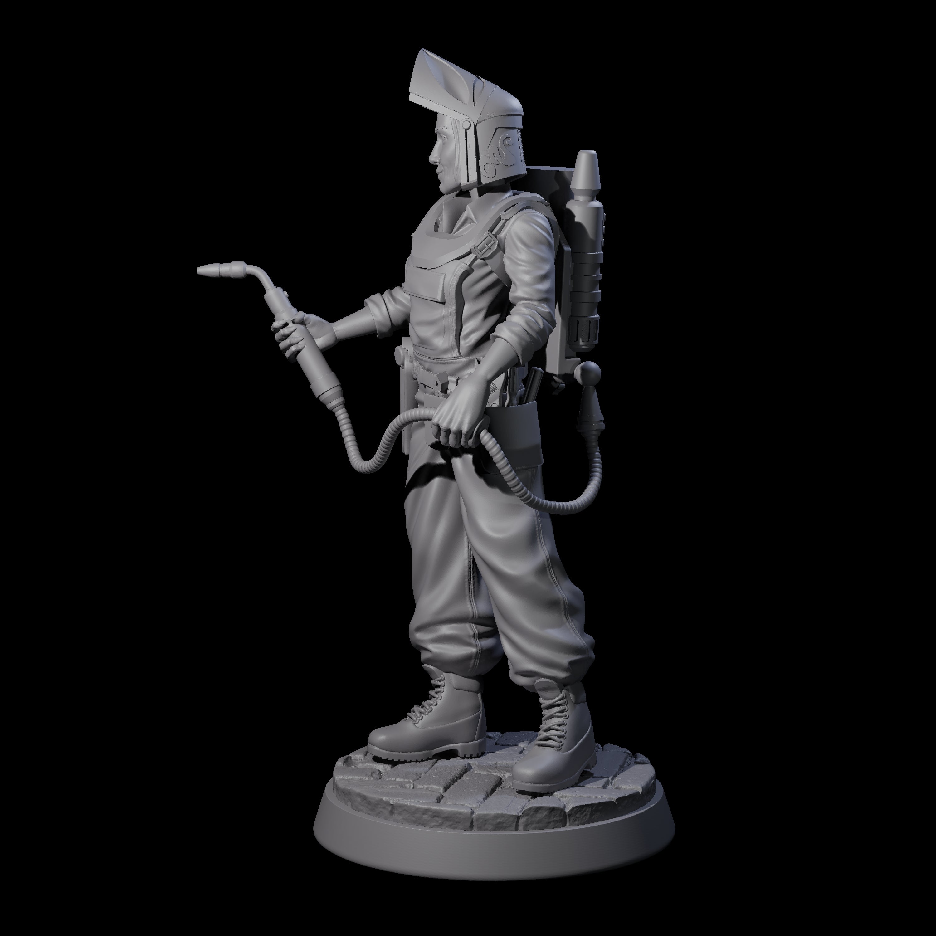 Friendly Welder Miniature for Dungeons and Dragons, Pathfinder or other TTRPGs