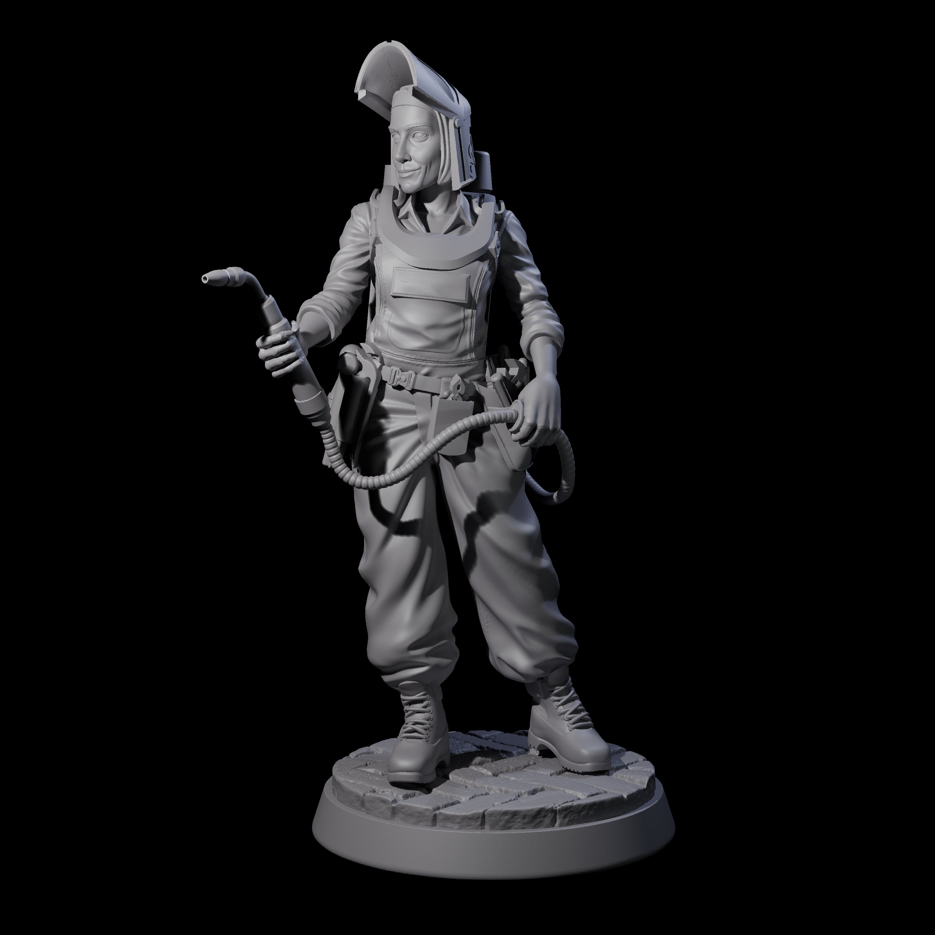 Friendly Welder Miniature for Dungeons and Dragons, Pathfinder or other TTRPGs