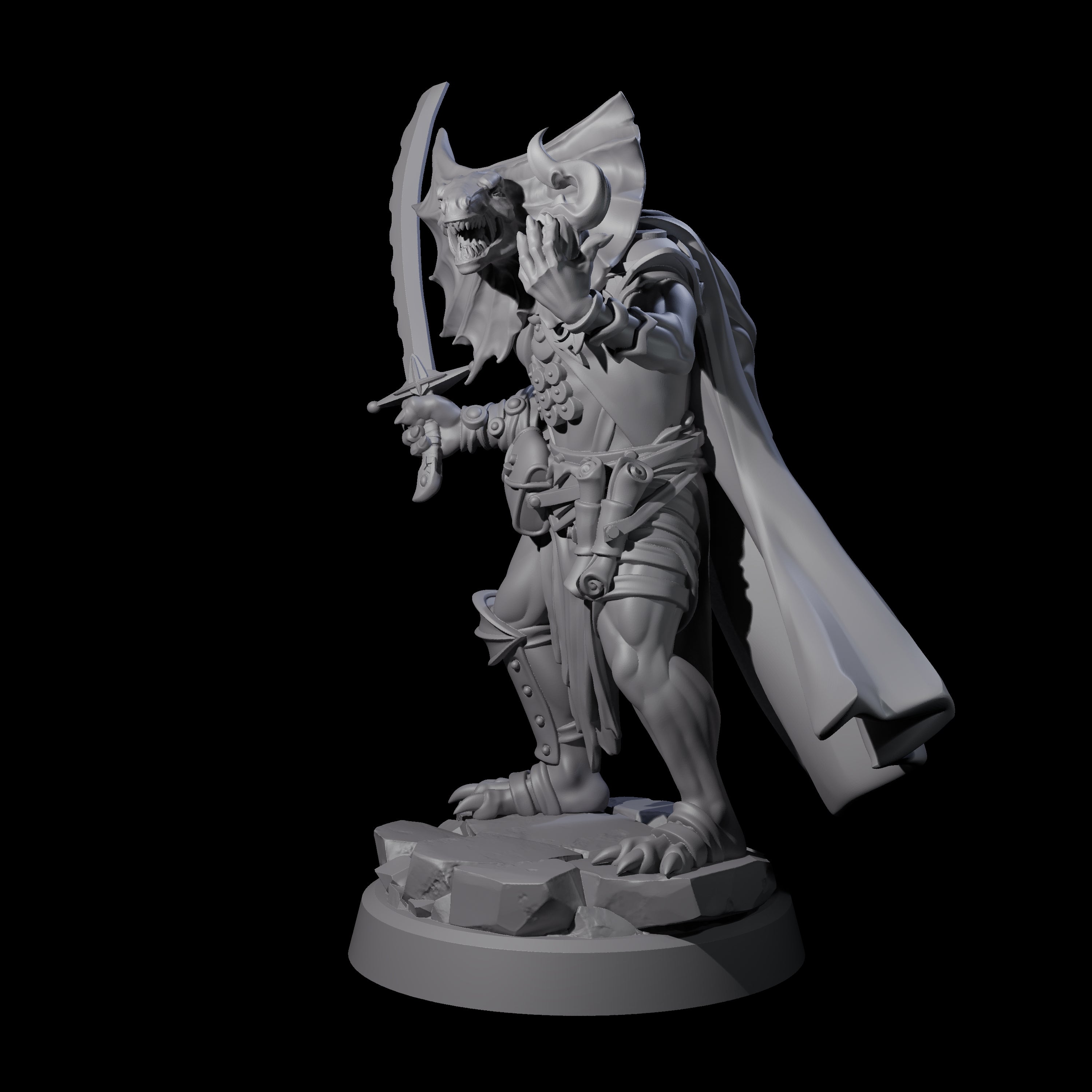 Frilled Lizardfolk Arcane Trickster Miniature for Dungeons and Dragons, Pathfinder or other TTRPGs