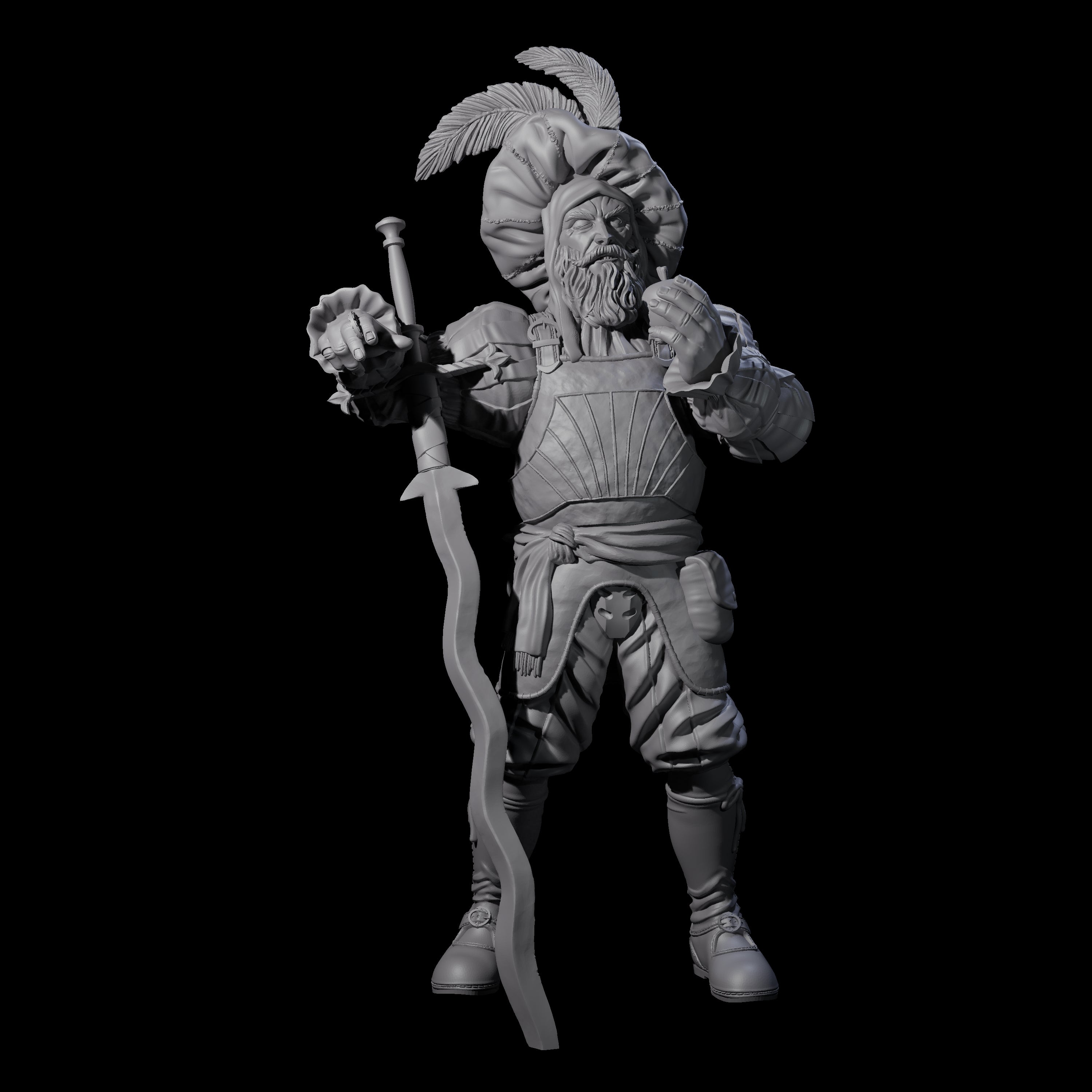 Frivolous Musketeer Miniature for Dungeons and Dragons, Pathfinder or other TTRPGs
