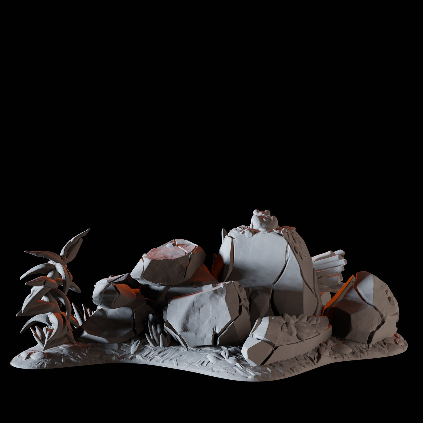Frog on a rock Miniature for Dungeons and Dragons, Pathfinder or other TTRPGs