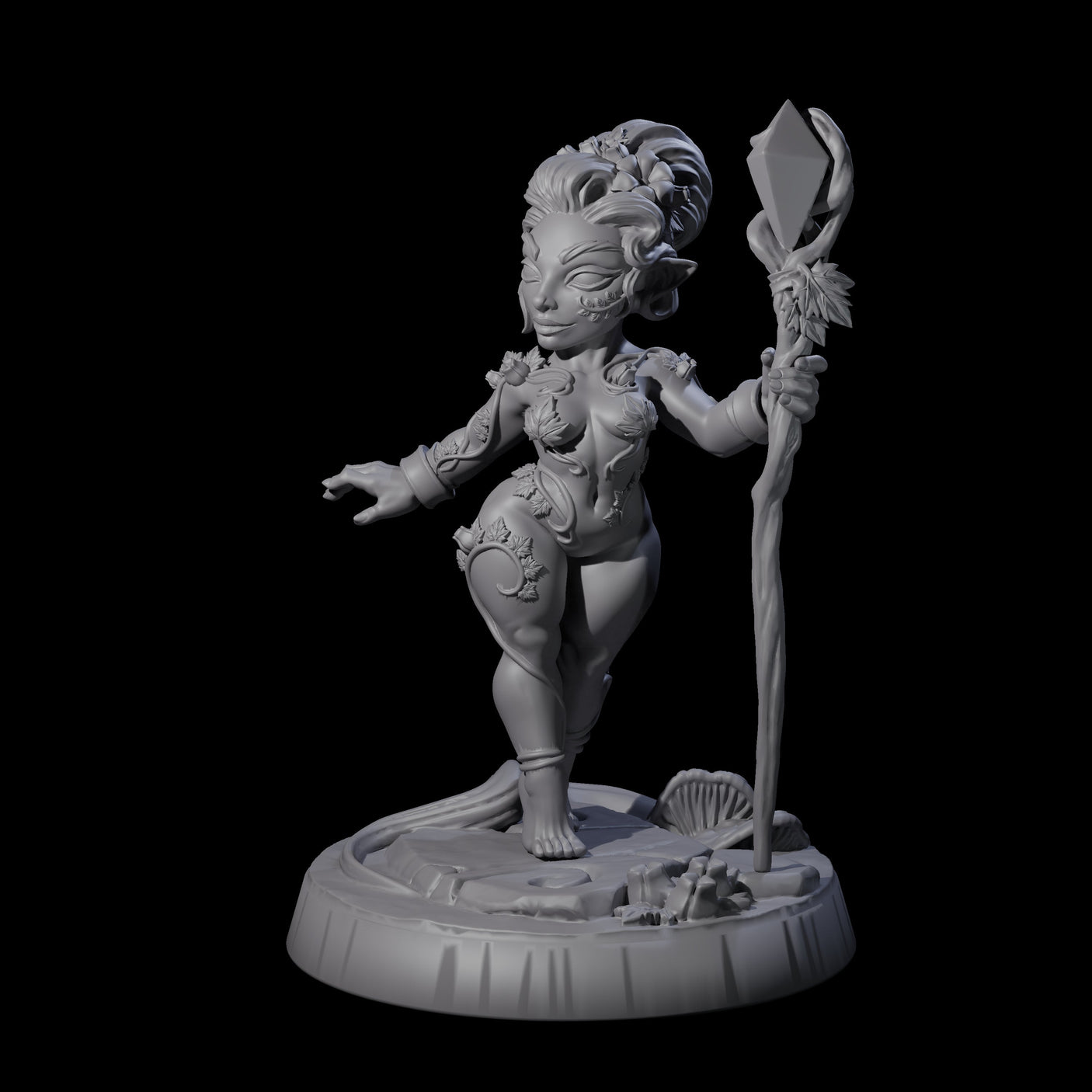 Frolicking Forest Halfing Pinup Miniature for Dungeons and Dragons, Pathfinder or other TTRPGs