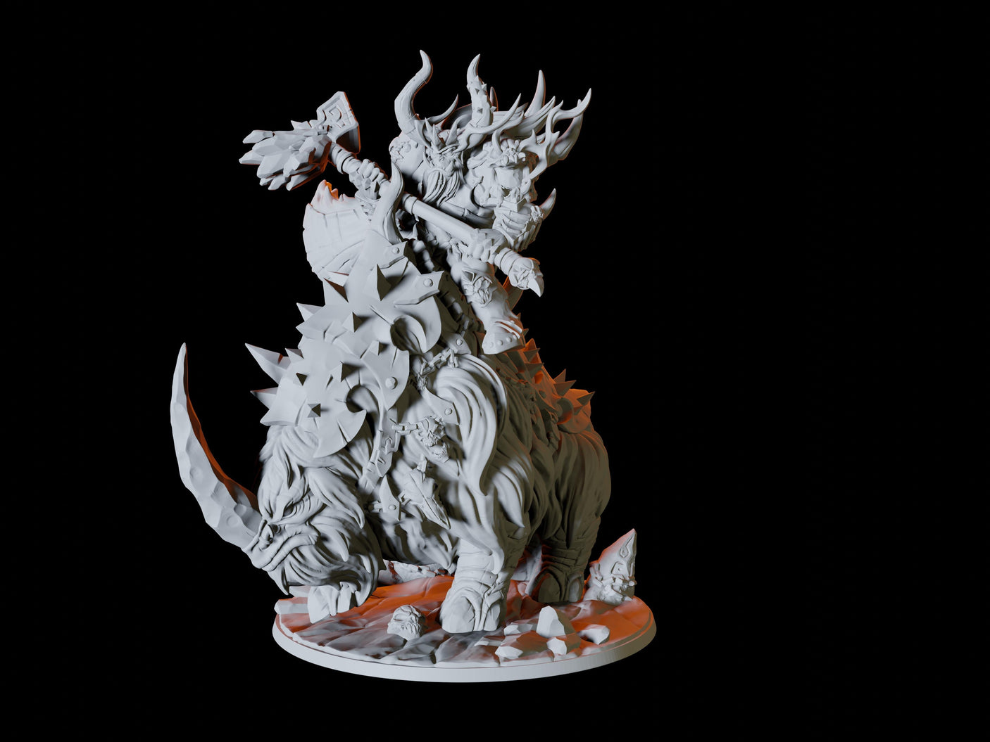 Frost Auroch - Ice Bull Miniature for Dungeons and Dragons, Pathfinder or other TTRPGs