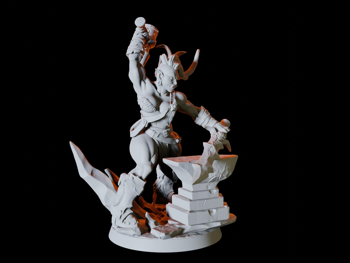 Frost Orc Pinup Miniature for Dungeons and Dragons, Pathfinder or other TTRPGs