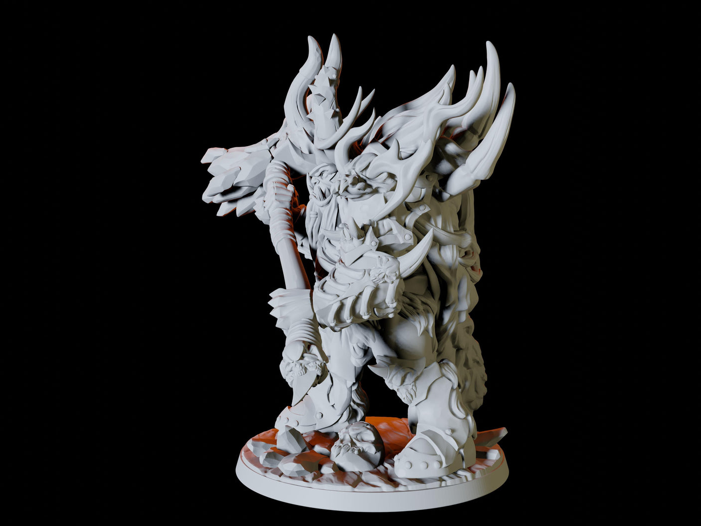 Frost Orc Warchief Miniature for Dungeons and Dragons, Pathfinder or other TTRPGs