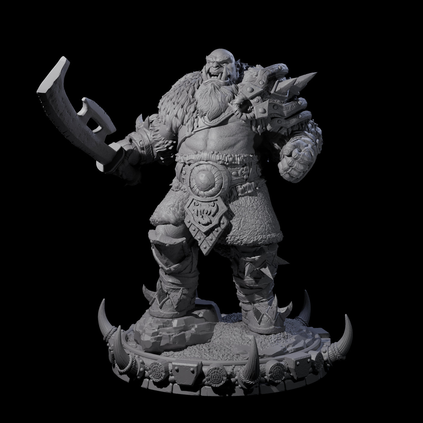Frostbane Orc C Miniature for Dungeons and Dragons, Pathfinder or other TTRPGs