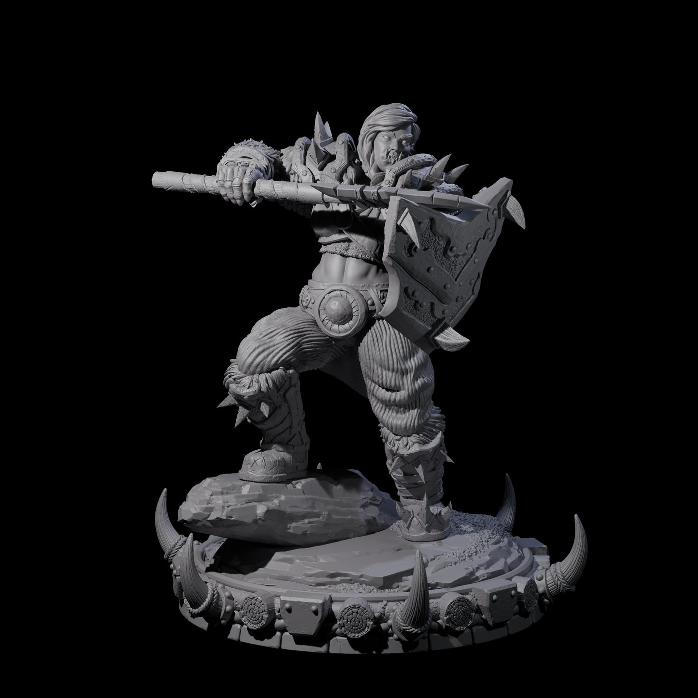 Frostbane Orc E Miniature for Dungeons and Dragons, Pathfinder or other TTRPGs