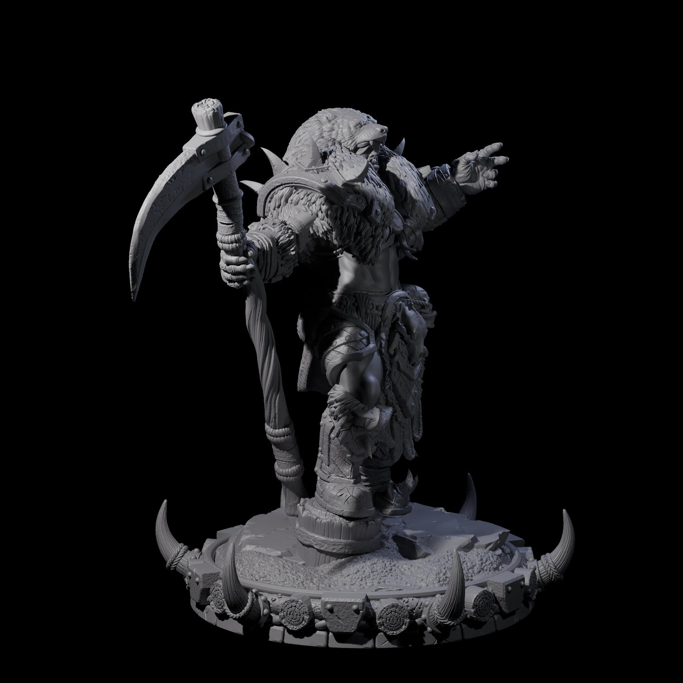 Frostbane Orc L Miniature for Dungeons and Dragons, Pathfinder or other TTRPGs
