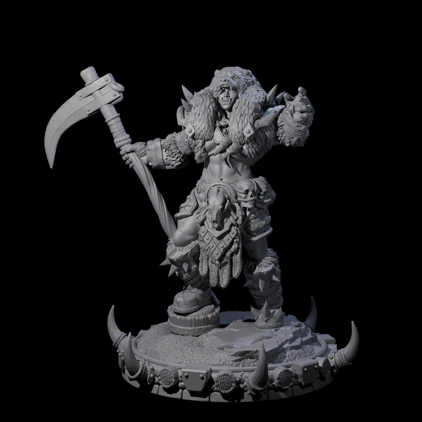 Frostbane Orc L Miniature for Dungeons and Dragons, Pathfinder or other TTRPGs