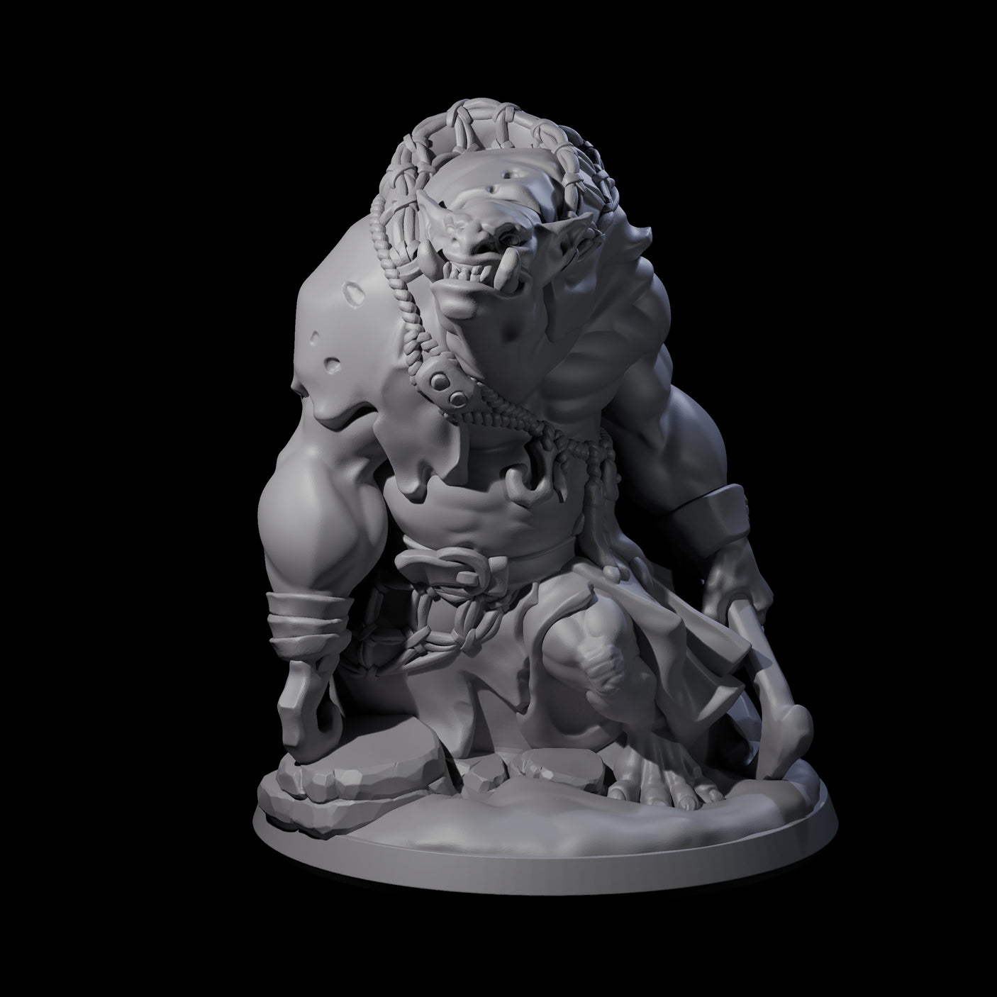 Frothing Ogre A Miniature for Dungeons and Dragons, Pathfinder or other TTRPGs