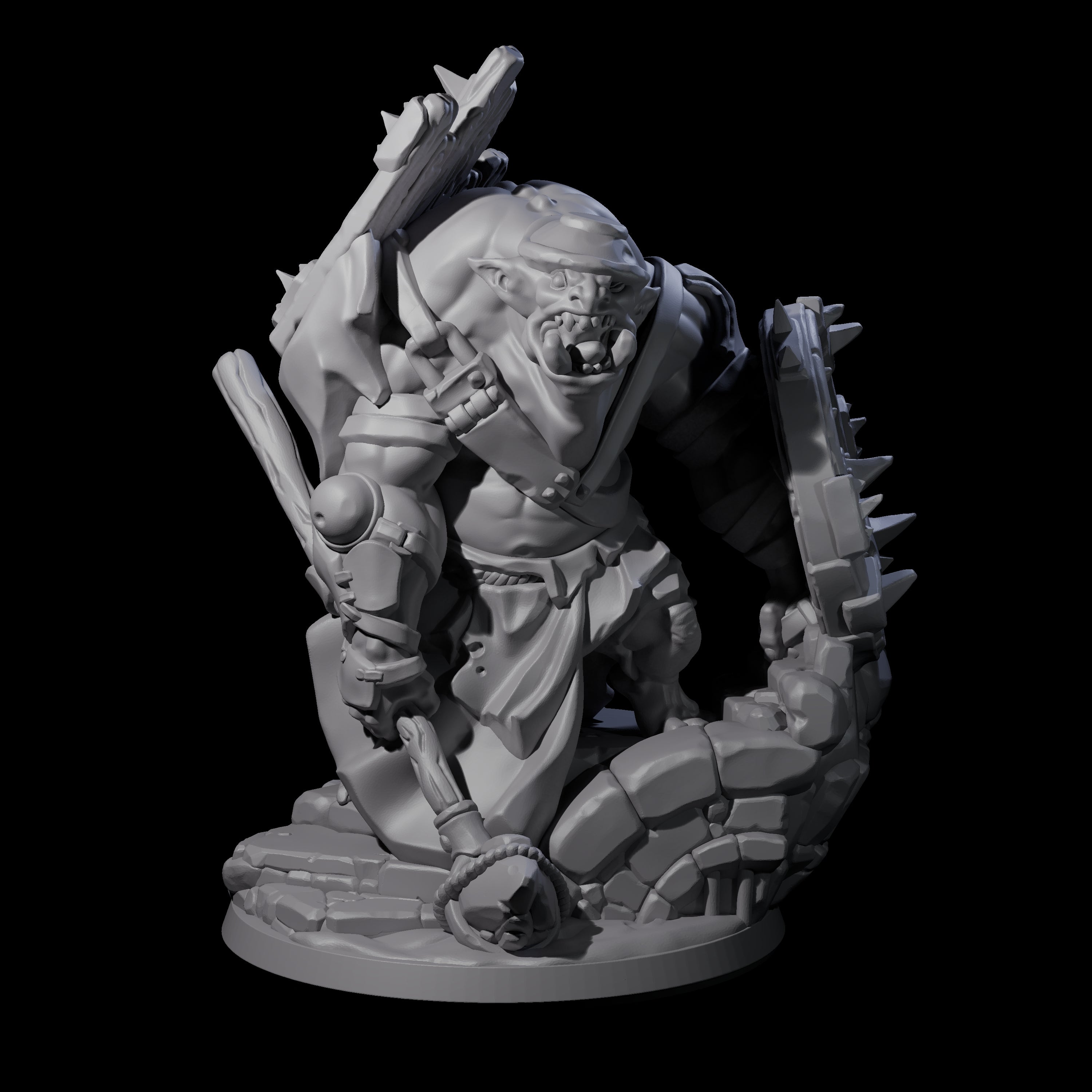 Frothing Ogre B Miniature for Dungeons and Dragons, Pathfinder or other TTRPGs