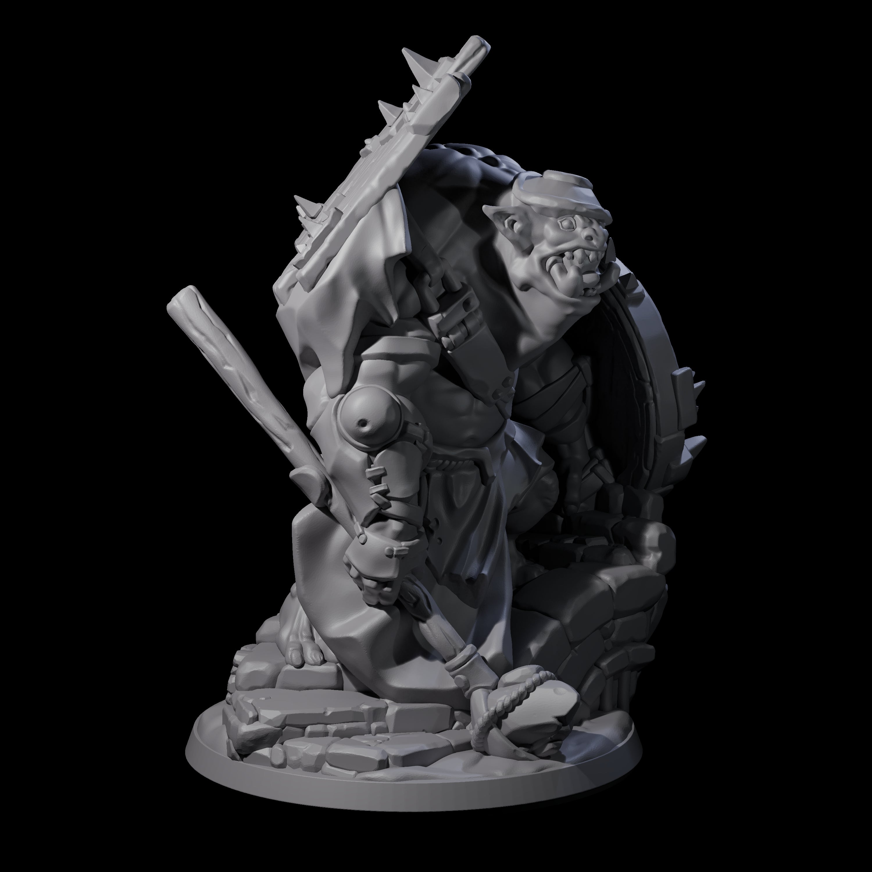 Frothing Ogre B Miniature for Dungeons and Dragons, Pathfinder or other TTRPGs