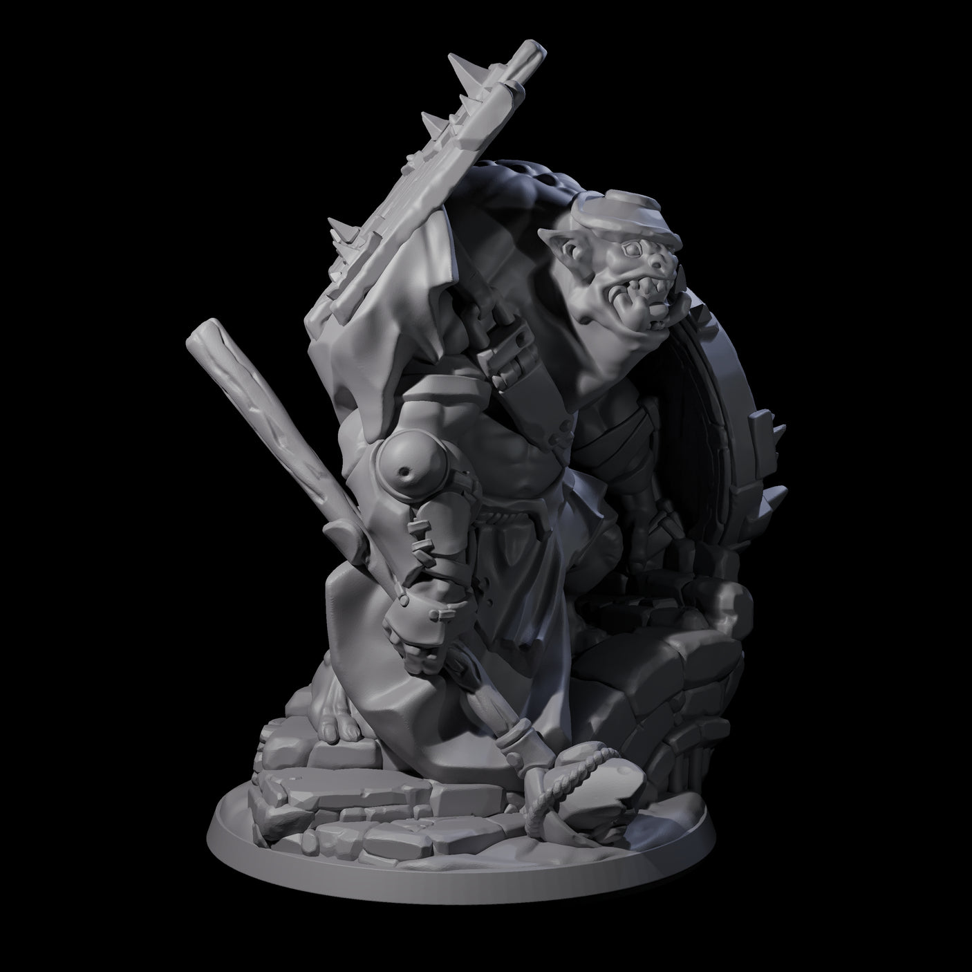 Frothing Ogre B Miniature for Dungeons and Dragons, Pathfinder or other TTRPGs